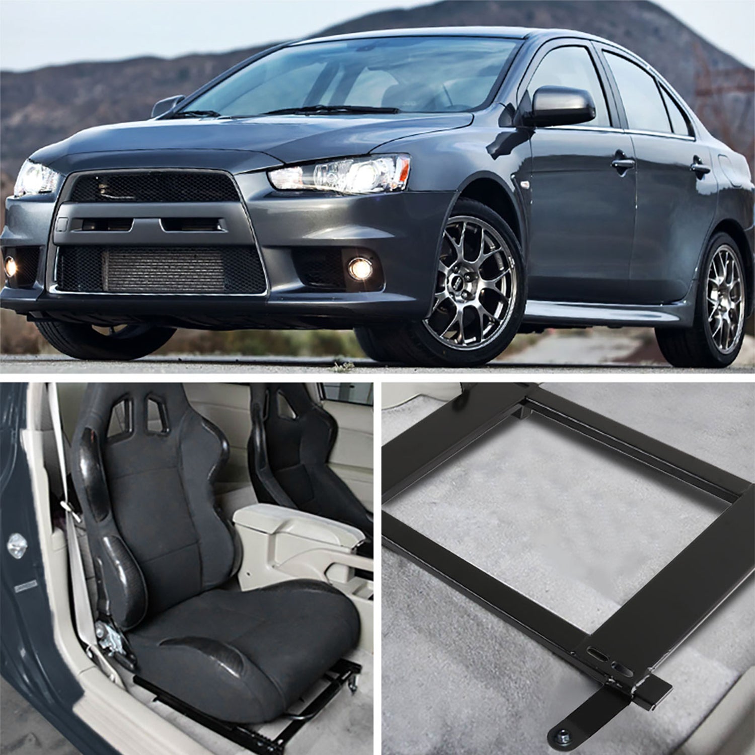 2008-2017 Mitsubishi Lancer/Evo Tensile Steel Racing Seat Mounting Brackets