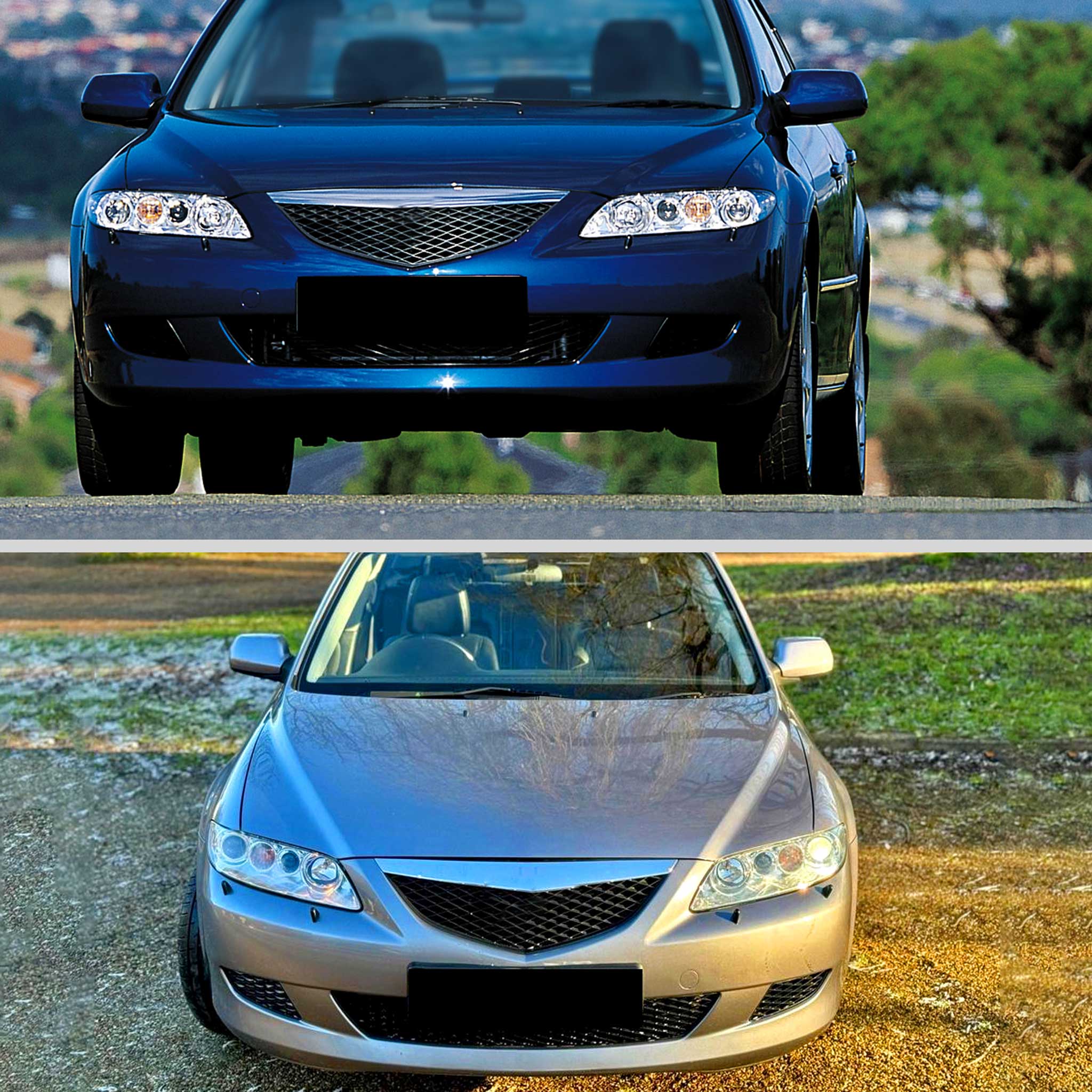 For Mazda 6 2003-2005 Factory Style Projector Headlights Chrome Housing Clear Lens