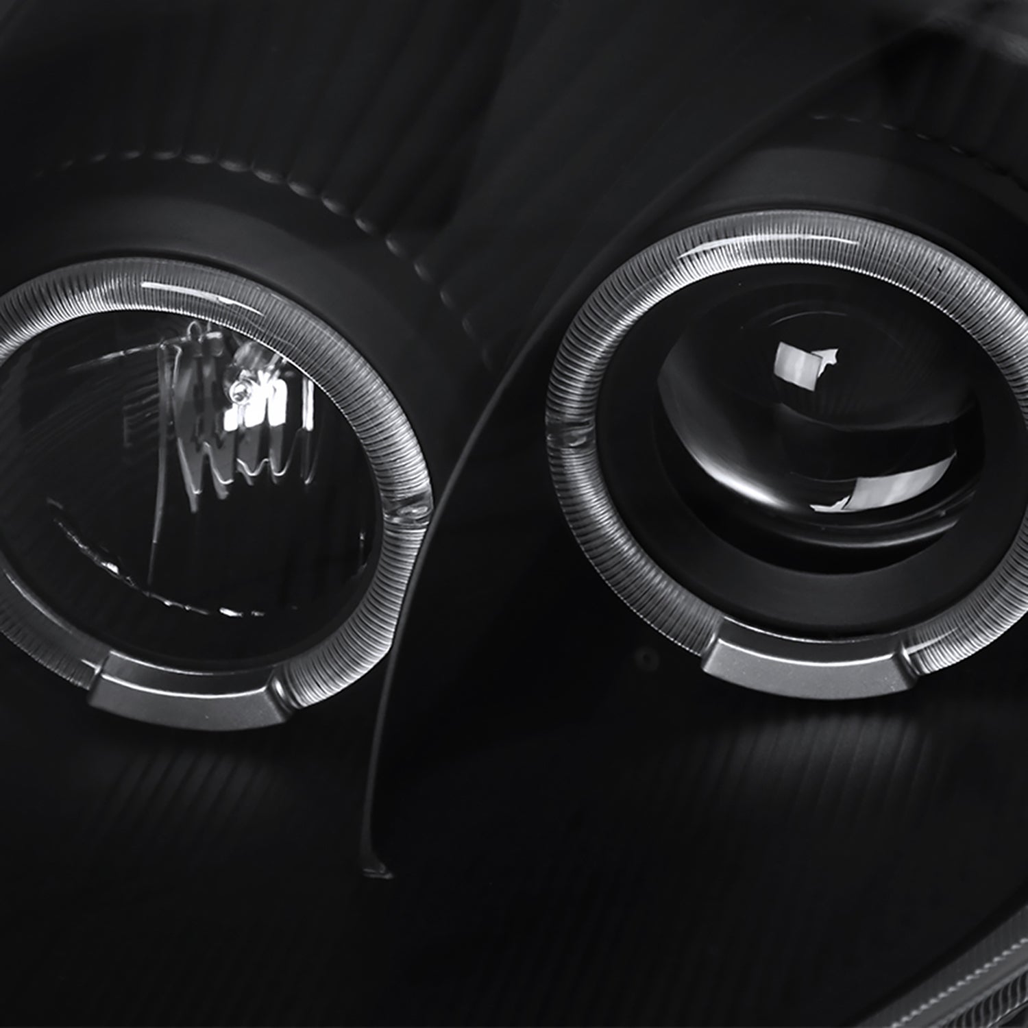 2000-2005 Mitsubishi Eclipse Dual Halo Projector Headlights LED Light Black