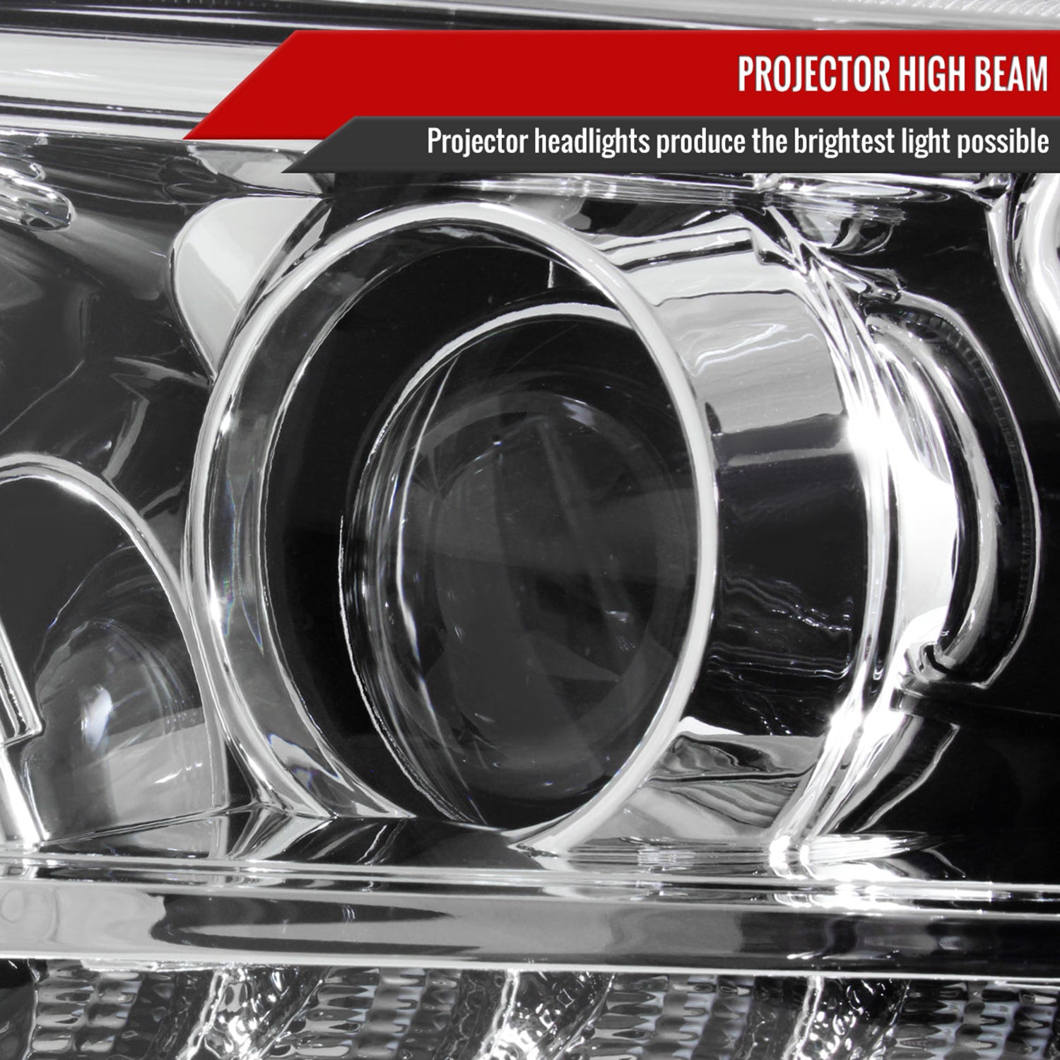 2011-2013 Toyota Highlander Projector Headlights SMD LED Light Strip Chrome