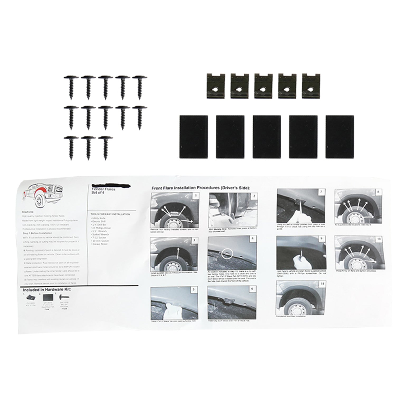 2010-2017 Dodge RAM 2500/3500 Smooth Factory OE Style Fender Flares