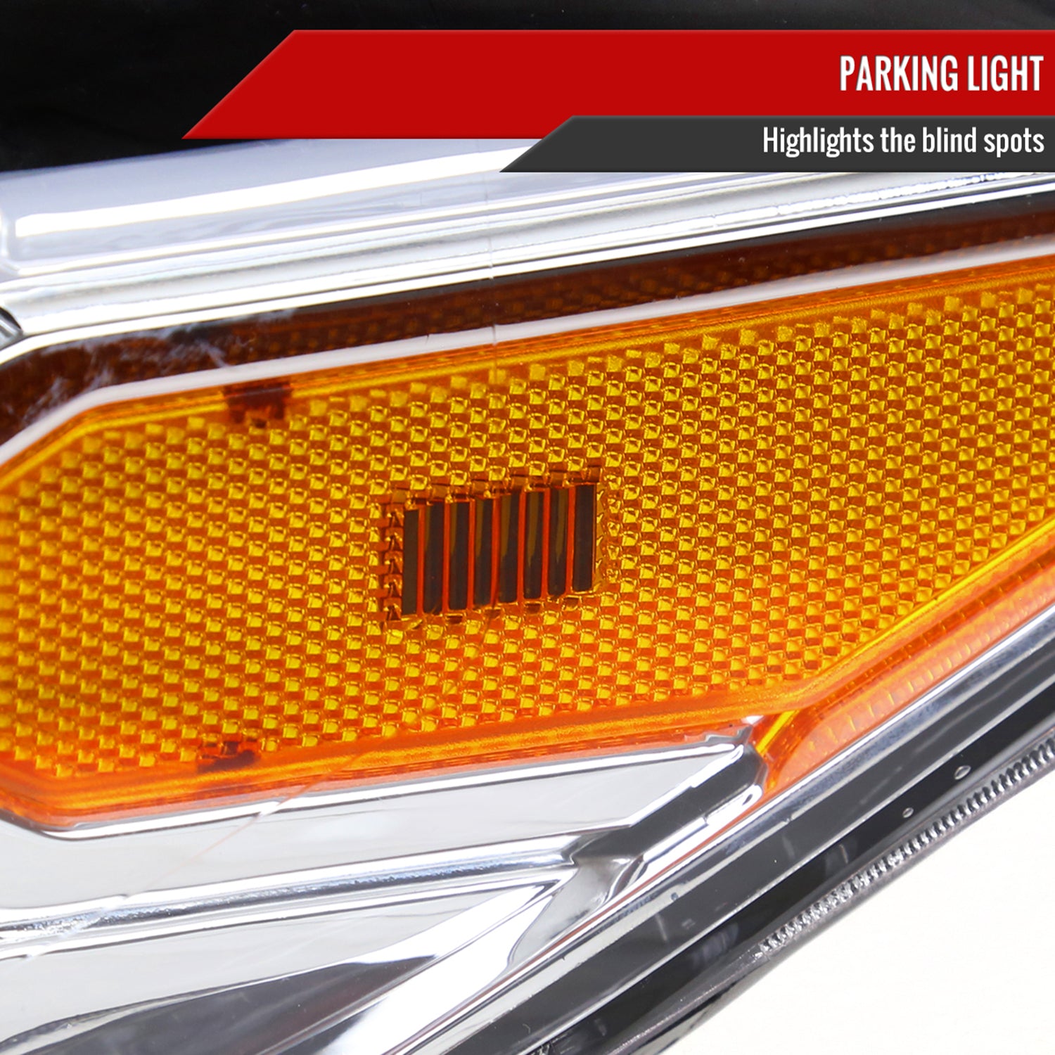 2016-2023 Toyota Tacoma Projector Headlights w/ Amber Reflectors Chrome/Clear