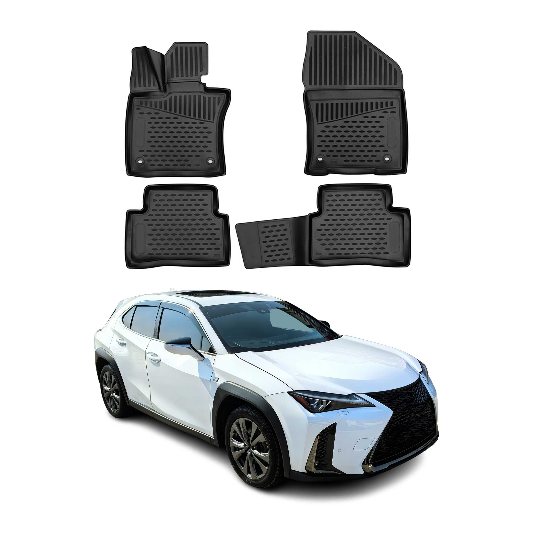 2019-2025 Lexus UX200 UX250h Floor Mats Liners Full Set All Weather Black
