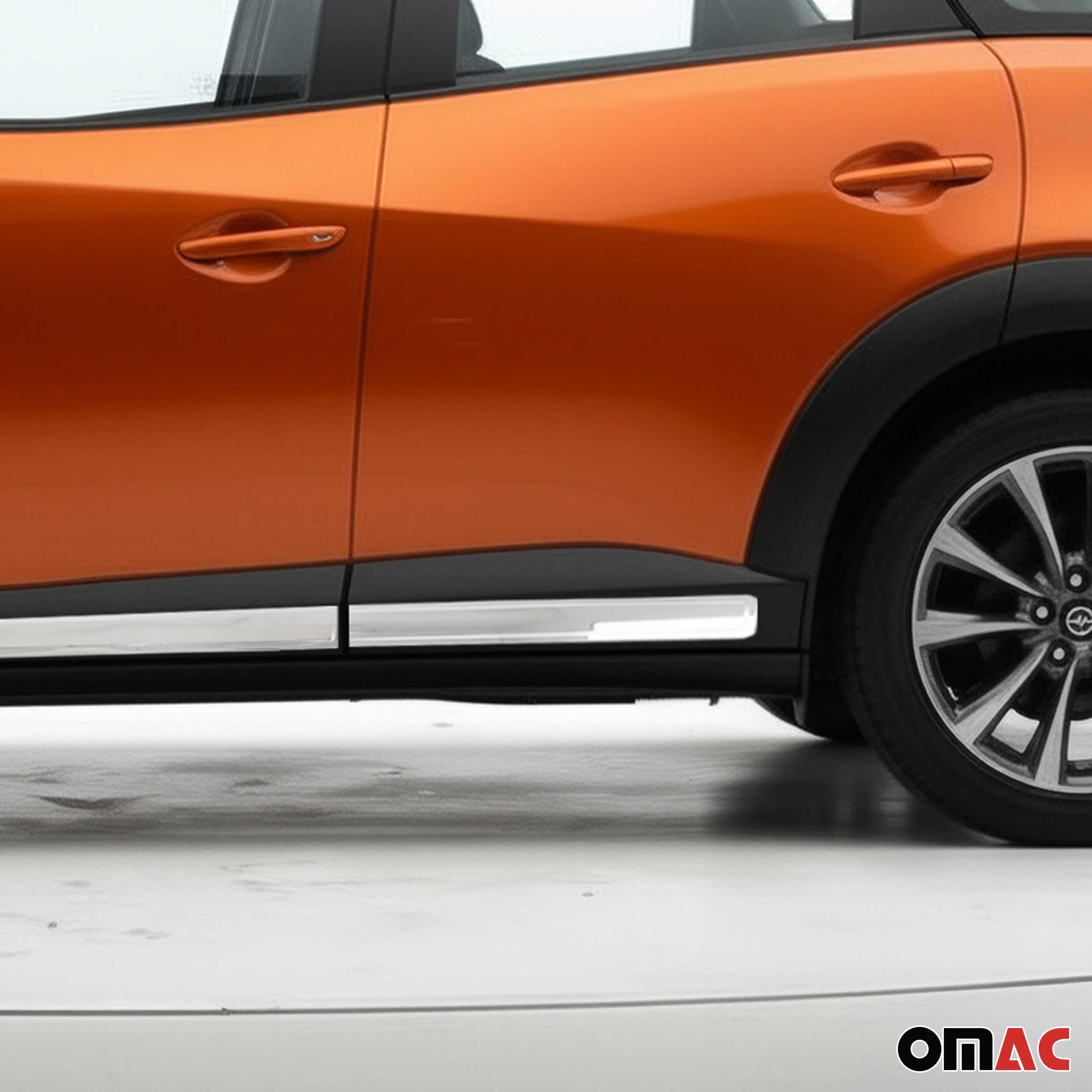 2016-2021 Mazda CX-3 Side Door Molding Trim Skirt Garnish Stainless Steel Silver 4 Pcs