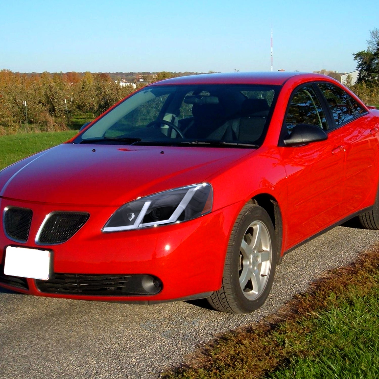 2005-2010 Pontiac G6 Projector Factory Headlight LED Bar Turn Signal Black