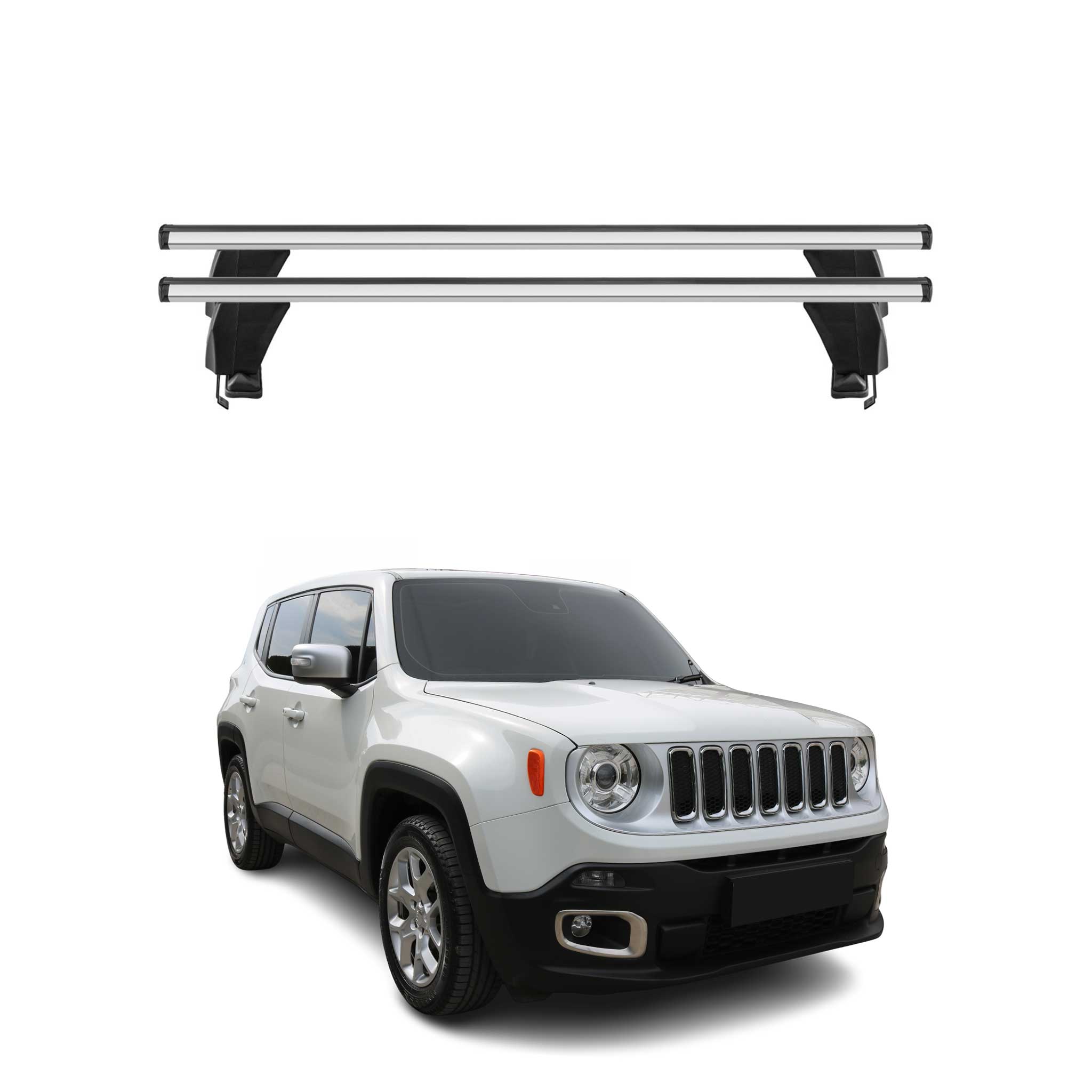2015-2023 Jeep Renegade Roof Rack Cross Bars Silver