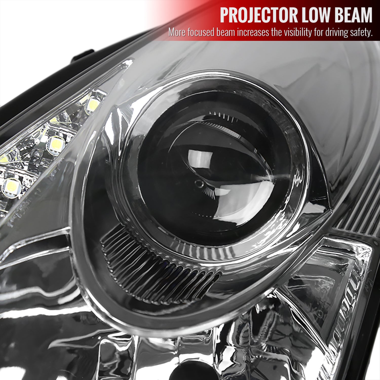 2000-2005 Toyota Celica Projector Headlights SMD LED Light Strip Chrome/Clear