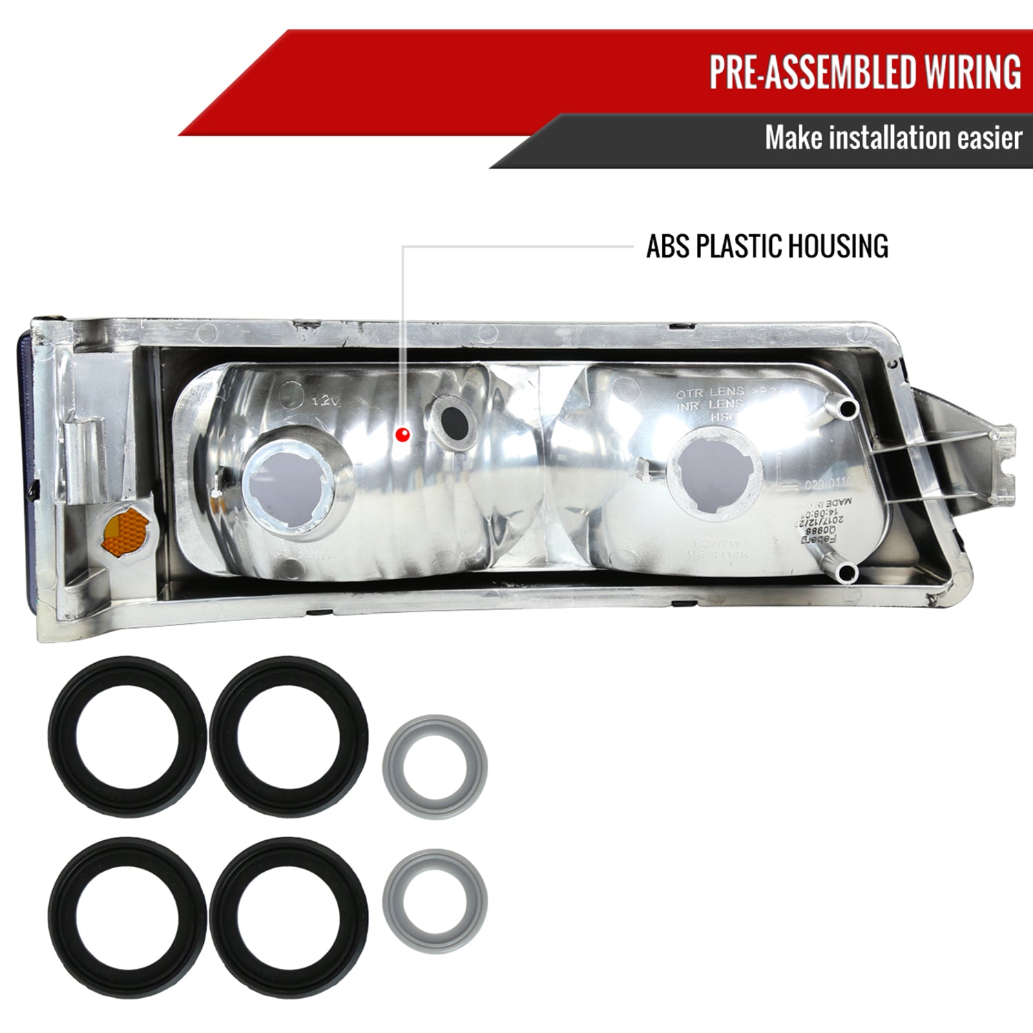 2002-2007 Chevy Silverado/Avalanche Bumper Lights Chrome Housing/Clear Lens