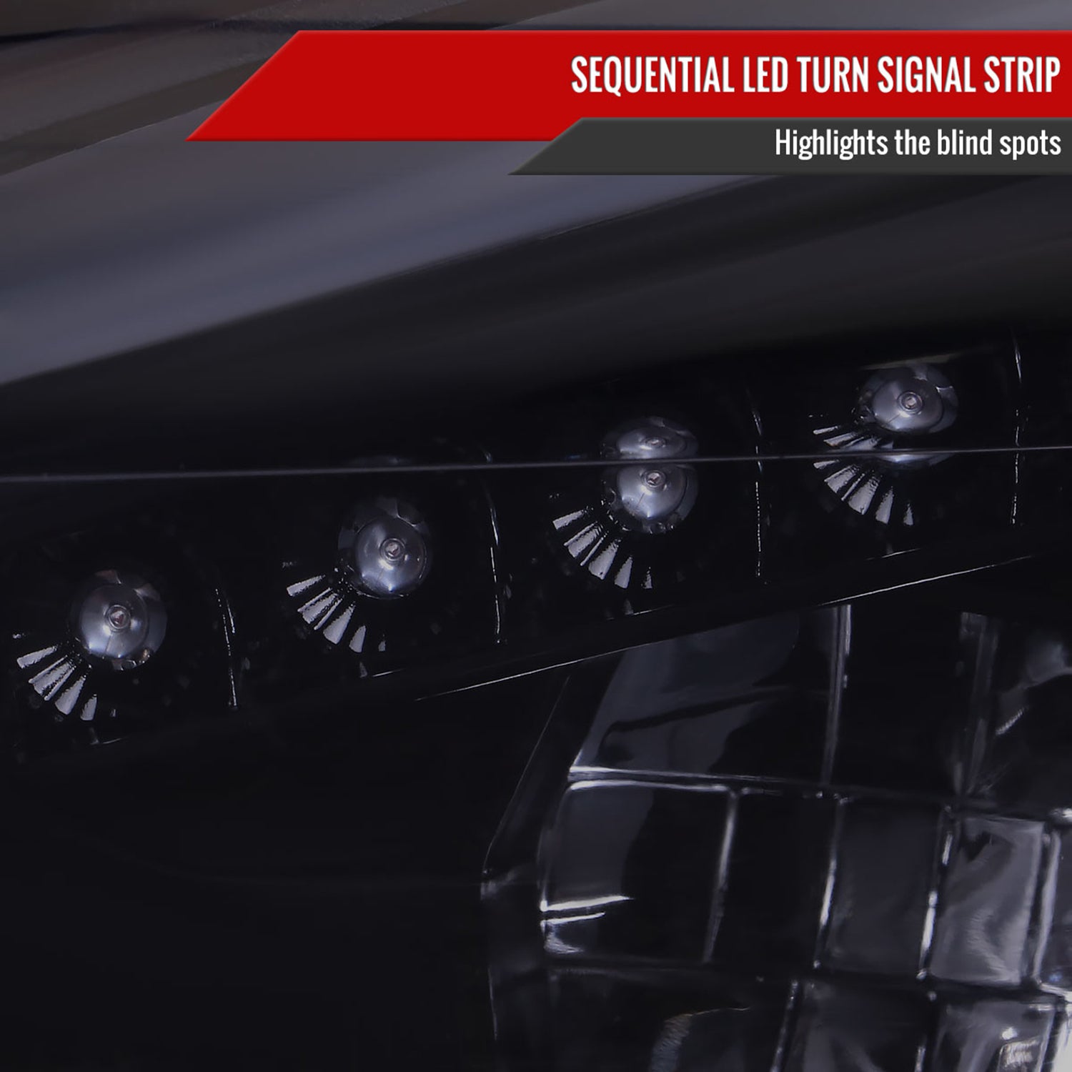 2015-2018 Ford Focus LED Sequential Signal Projector Headlights Black/Smoke