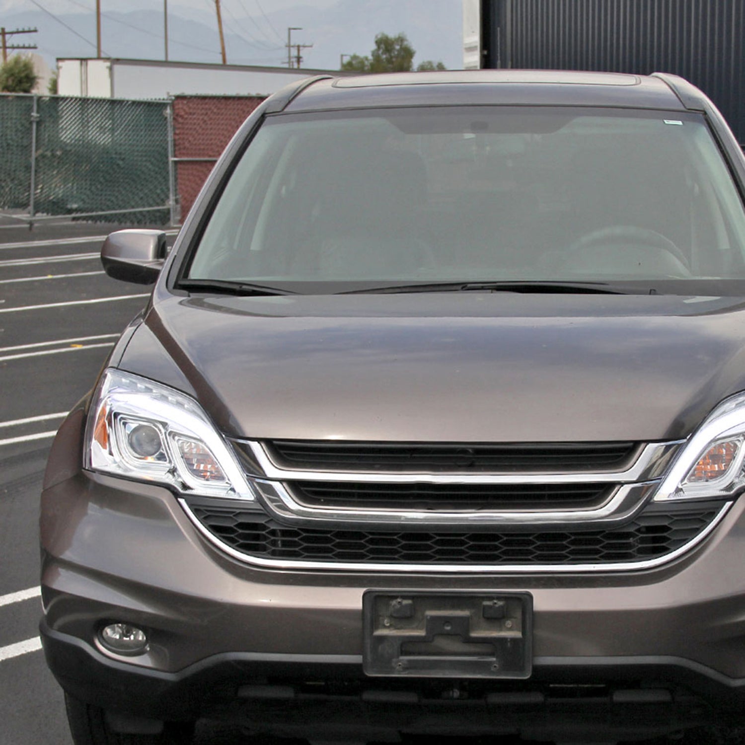 2007-2011 Honda CRV LED Bar Projector Headlights Chrome Housing/Clear Lens