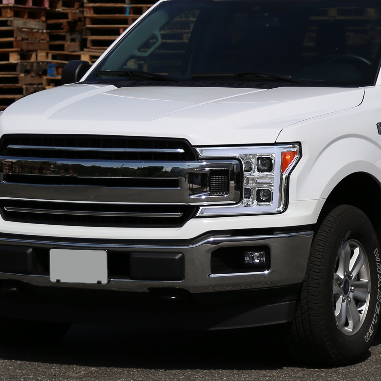 2018-2020 Ford F-150 LED CBar Projector Headlights Signal Lights Chrome Clear