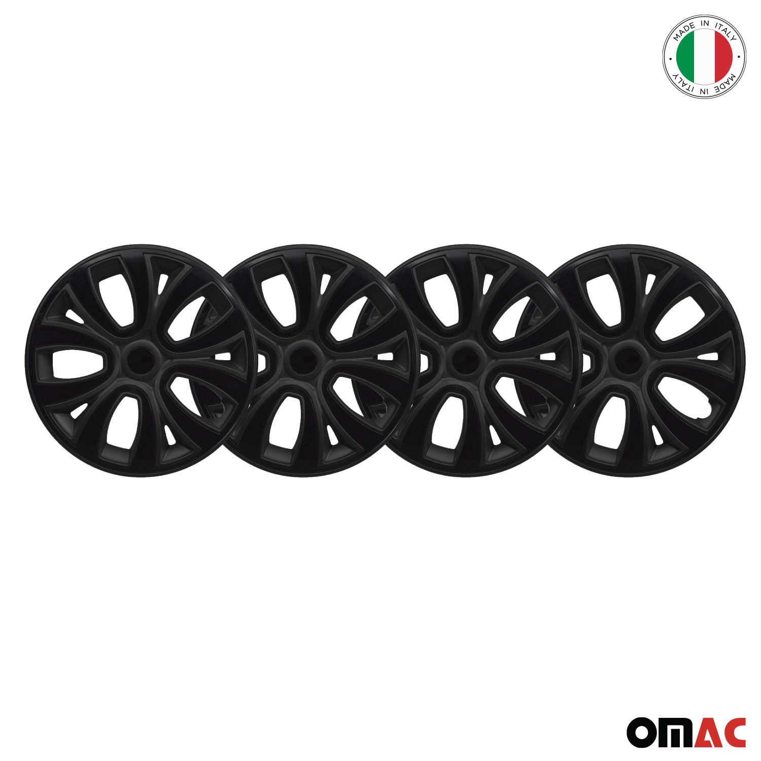 ColorFlex Hub Caps Wheel Cover 14" Black Matt & Black Full Set 4 pcs.