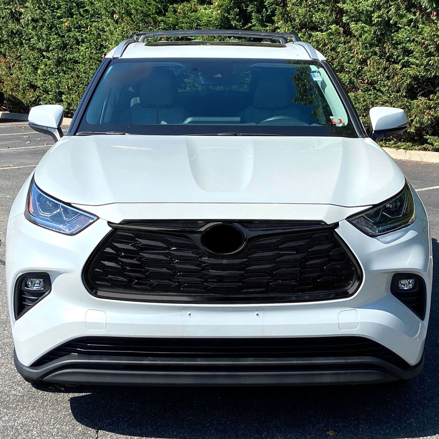 2020-2024 Toyota Highlander Grille Overlay Gloss Black 1Pcs ABS Plastic