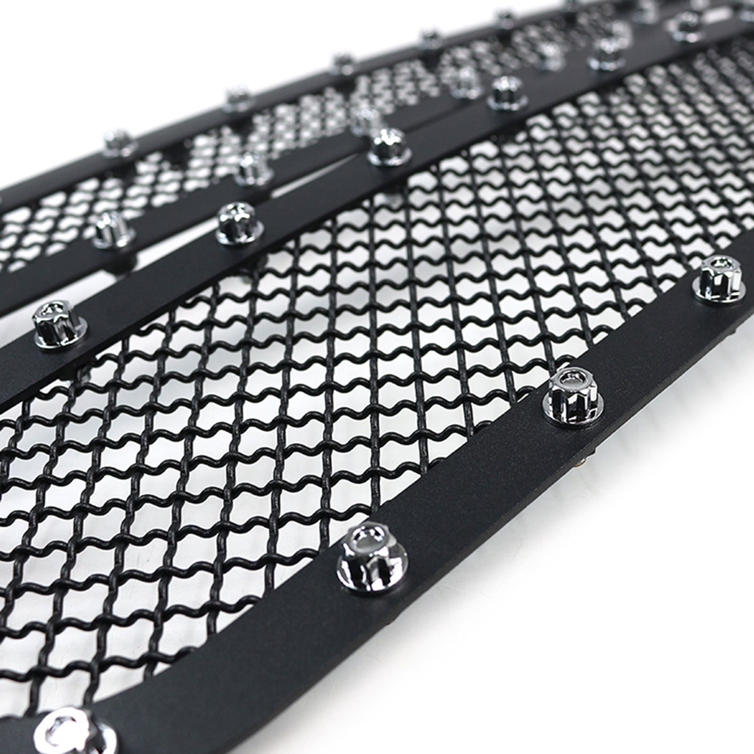 2005-2007 Chevy Silverado Rivet Style Black S.Steel 2PC Mesh Grille Insert
