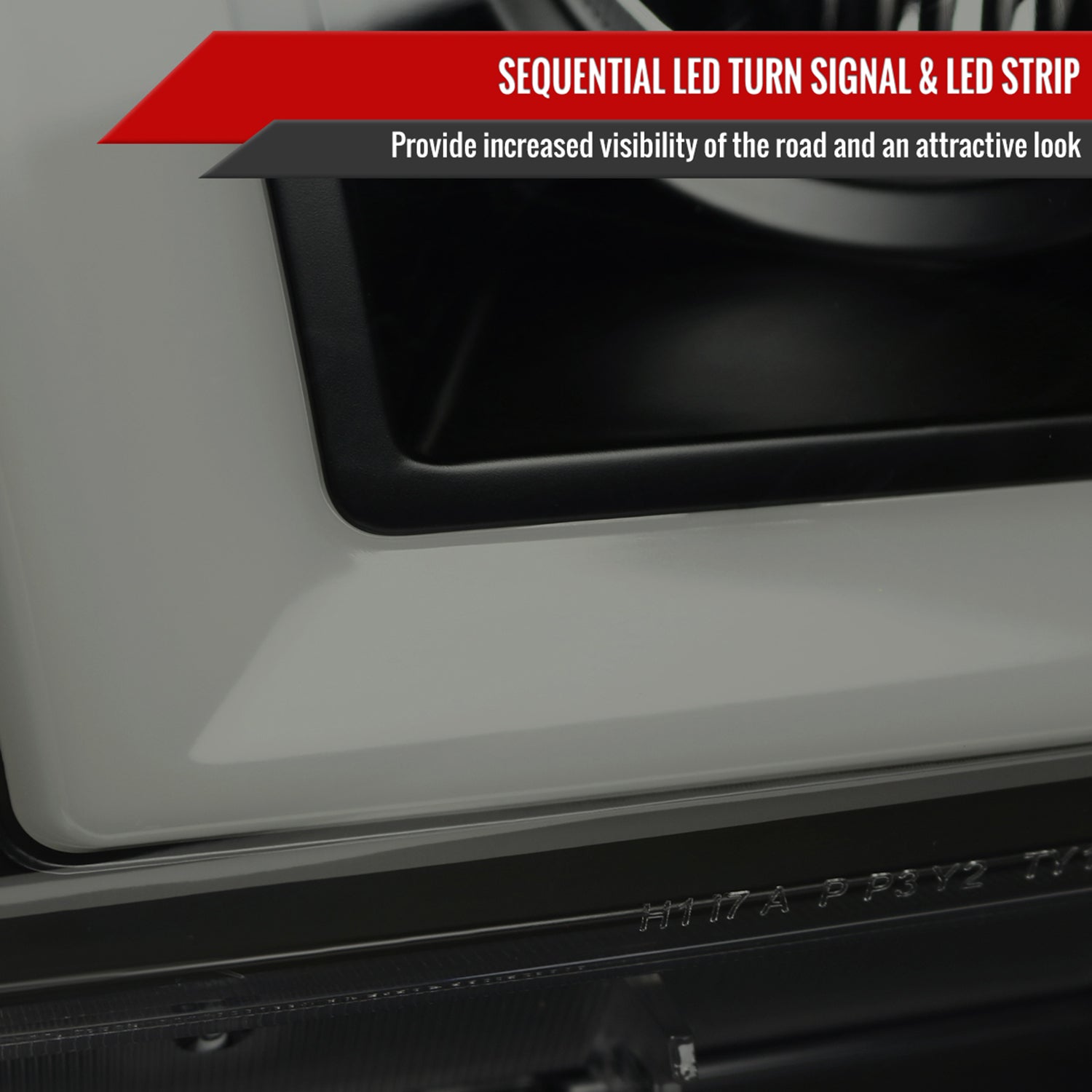 2007-2013 Toyota Tundra/ 08-2017 Sequoia LED CBar Projector Headlights Black