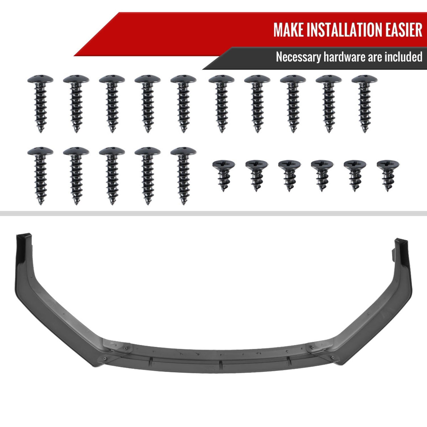 2018-2019 Hyundai Sonata Matte Black 3Pcs Front Bumper Lip Splitter Kit