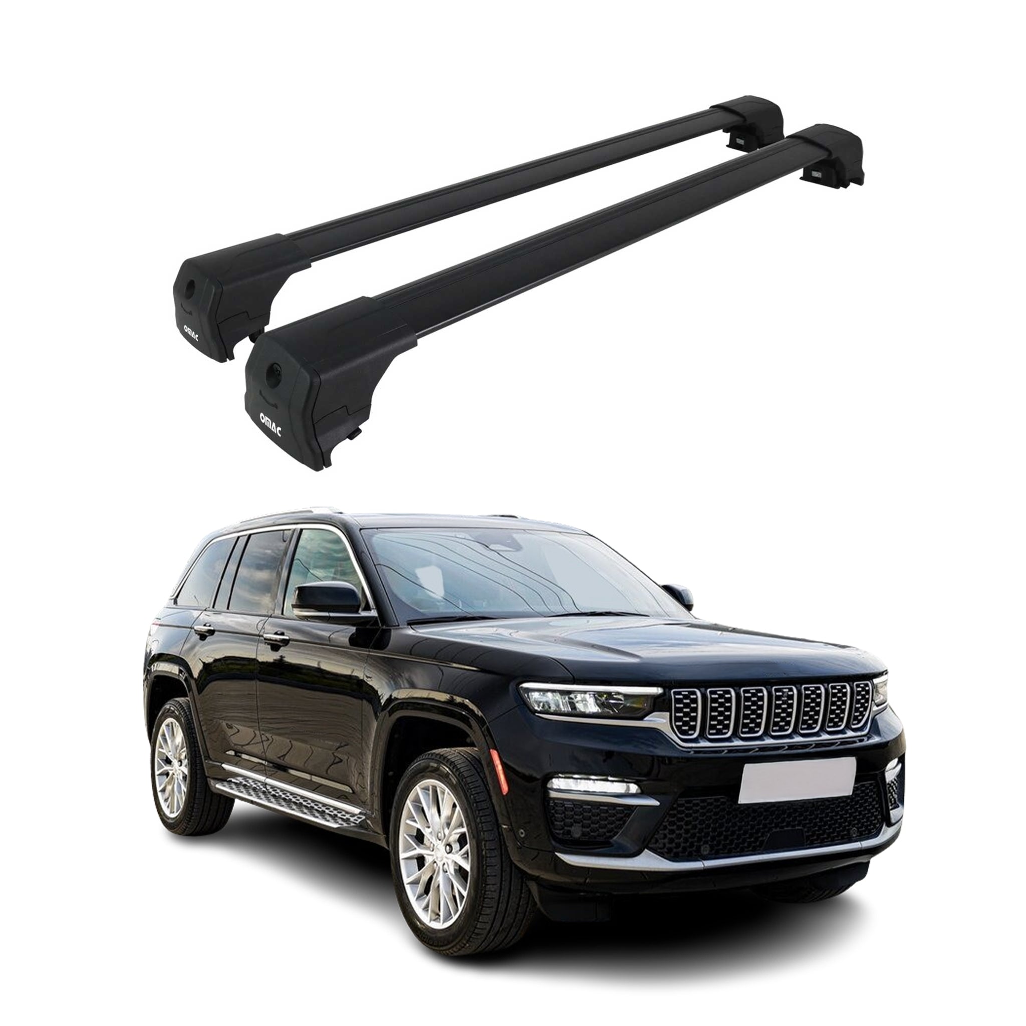 Roof Racks Cross Bars Carrier for Jeep Grand Cherokee 2021-2026 Alu Black 2x