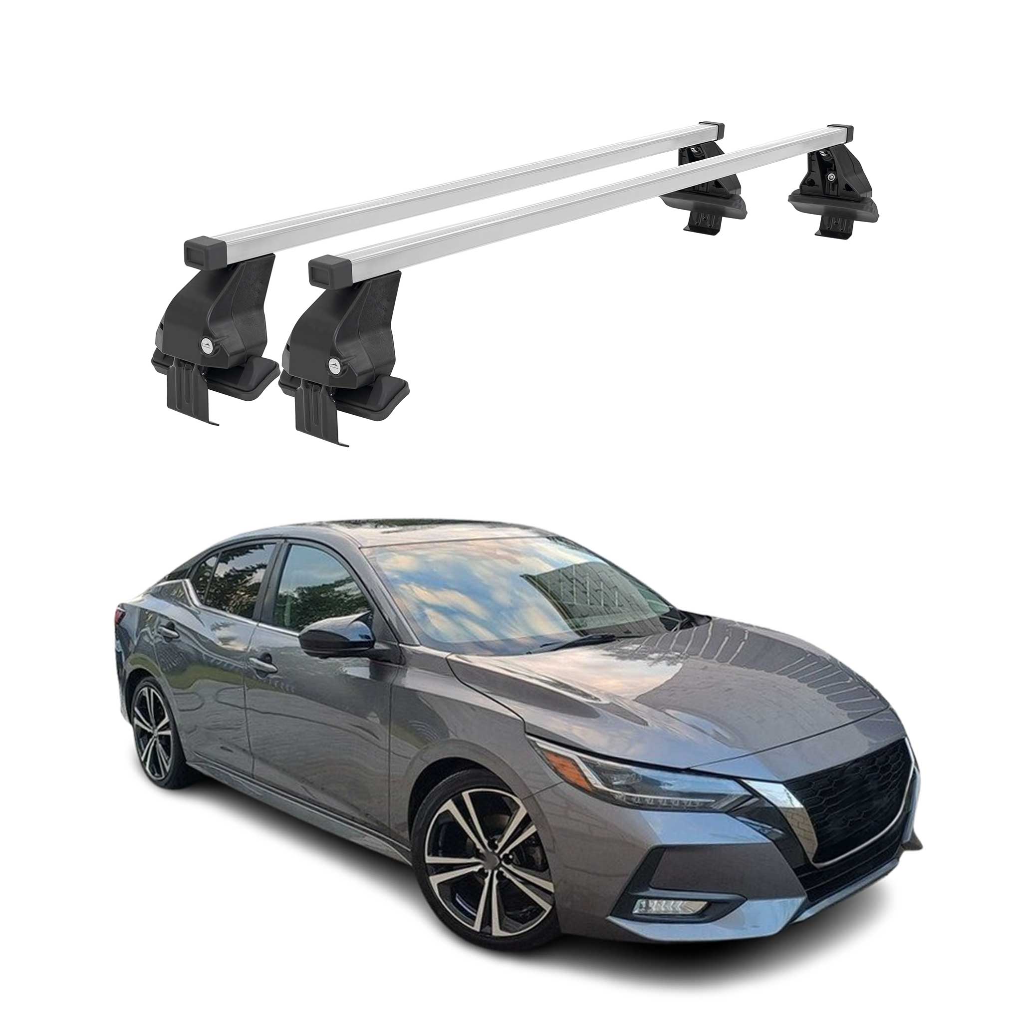 Top Roof Racks Cross Bars Carrier for Nissan Sentra 8.gen 2020-2025 Steel Gray 2x