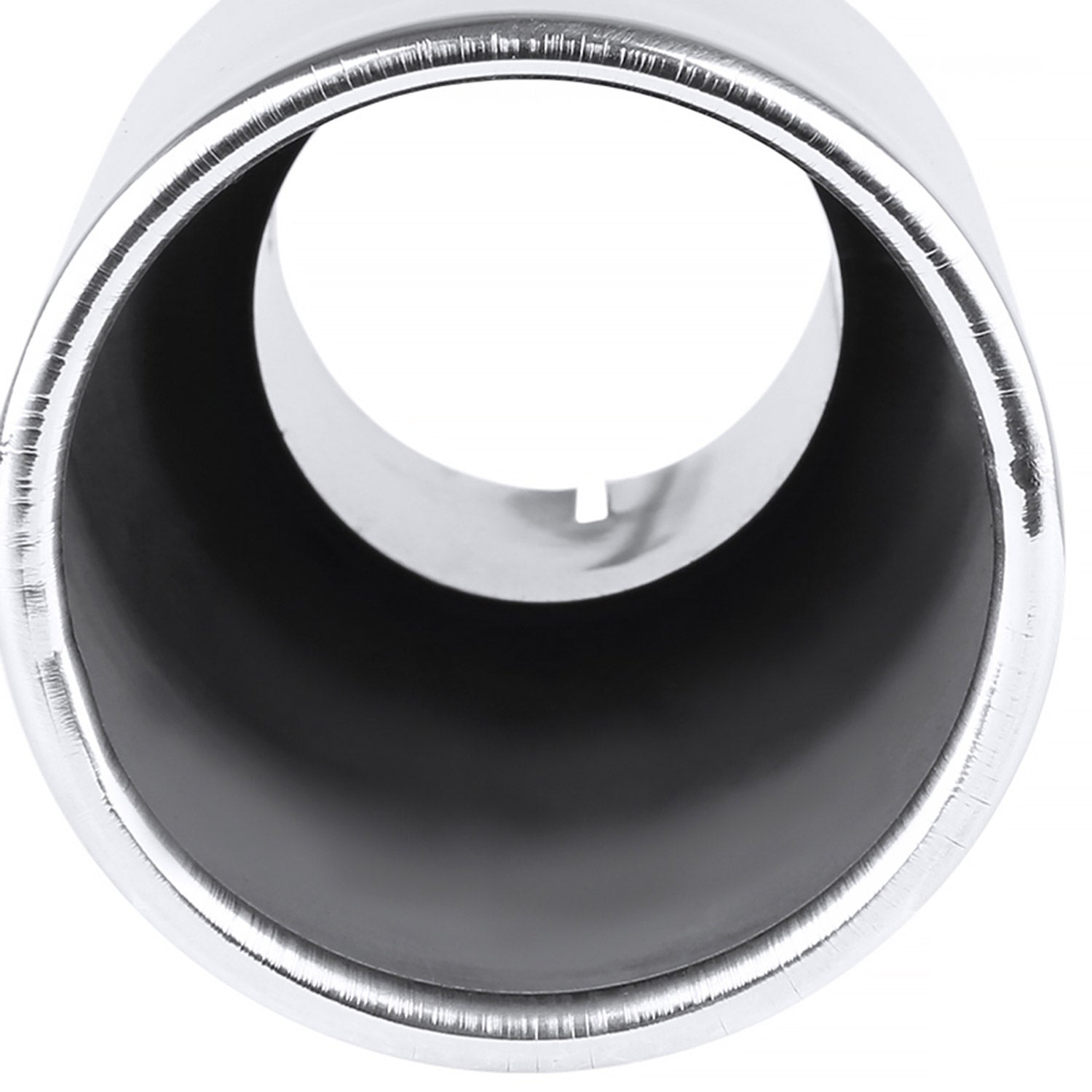 Universal 2.5" Inlet/3.875" Outlet Chrome S.Steel Angled Exhaust Tips - 2PC