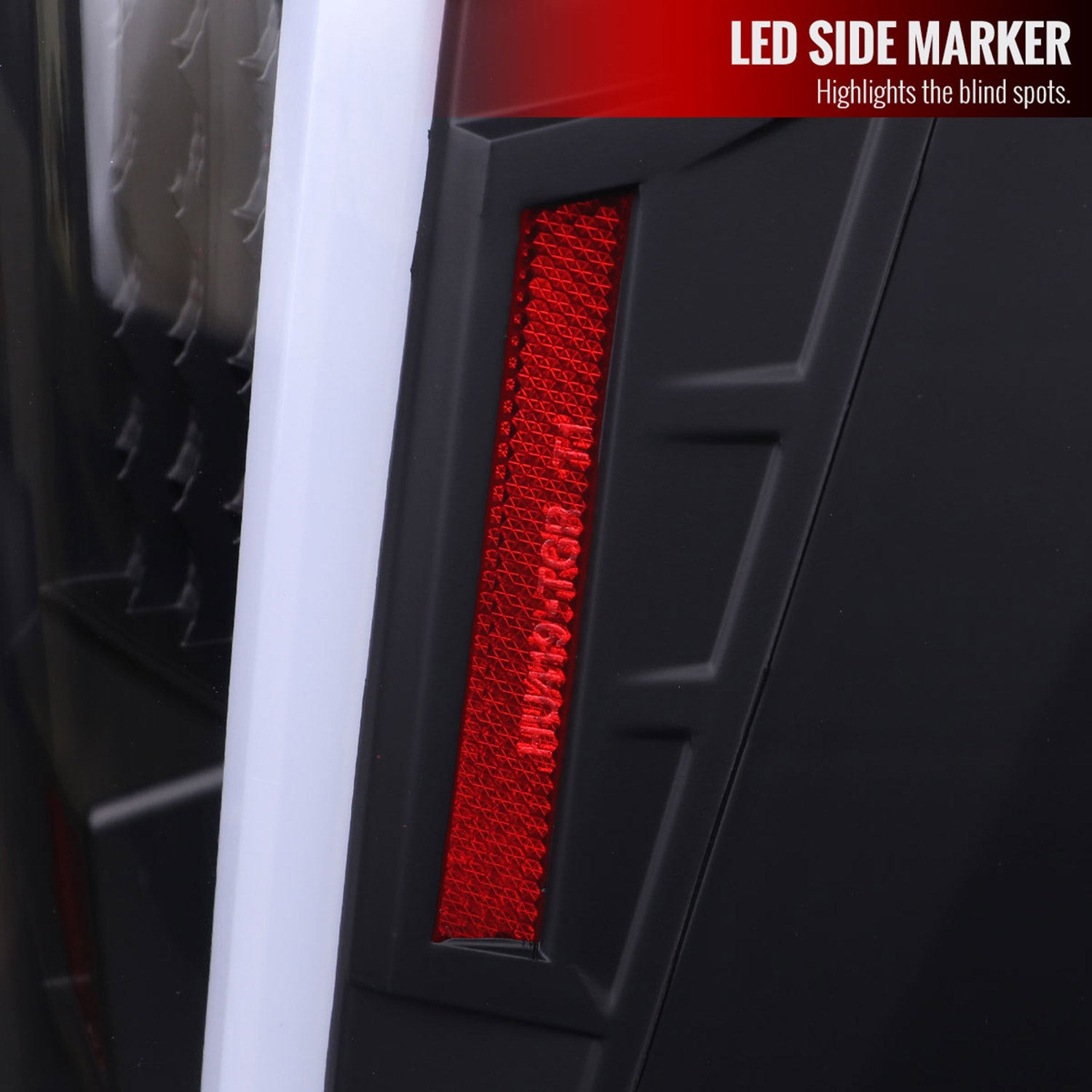 2004-2015 Nissan Titan LED Tail Lights with White LED Tube Matte Black/Clear