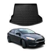 2012-2018 Ford Focus Sedan Cargo Liner Trunk Mat All Weather Full Size Spare Wheel Black
