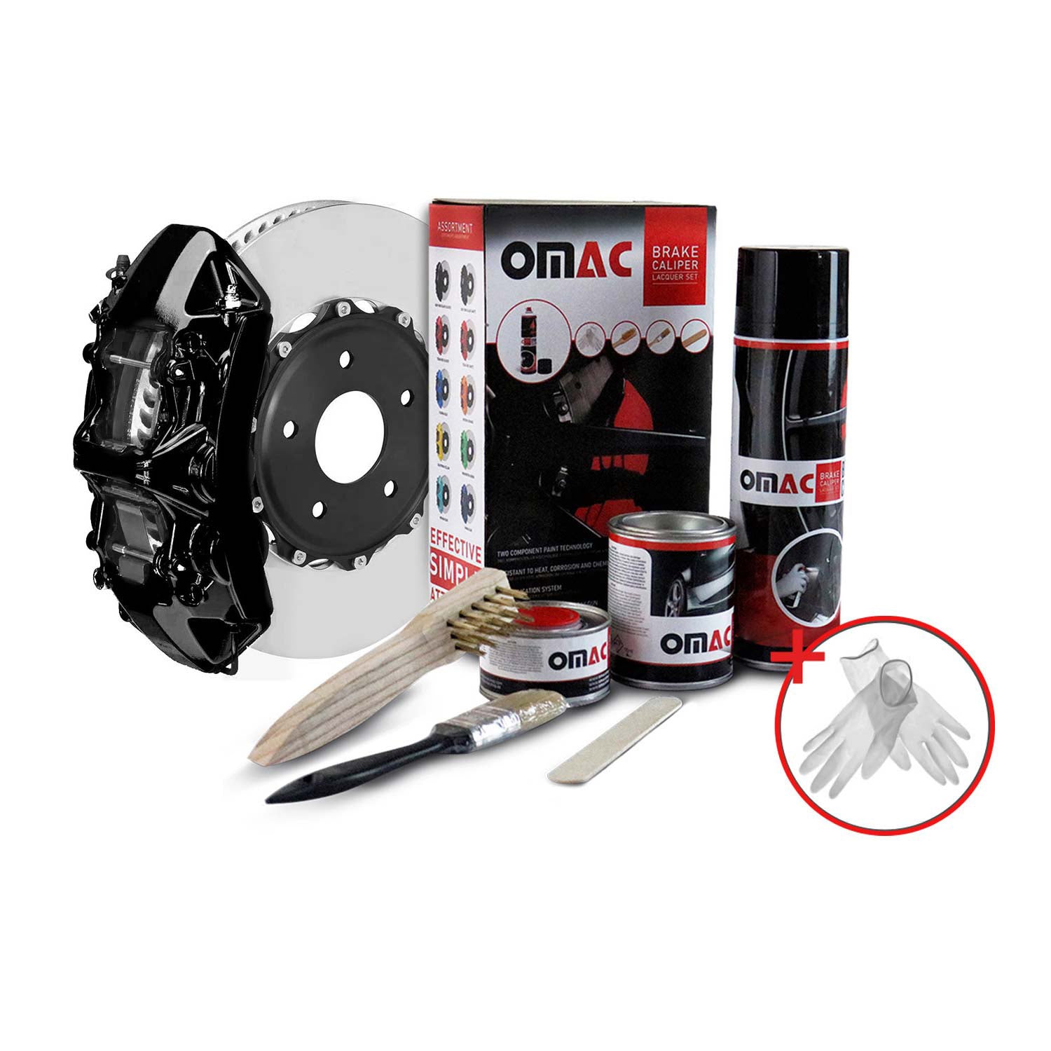 OMAC Brake Caliper Epoxy Based Car Paint Kit New York Black Glossy High-Temp