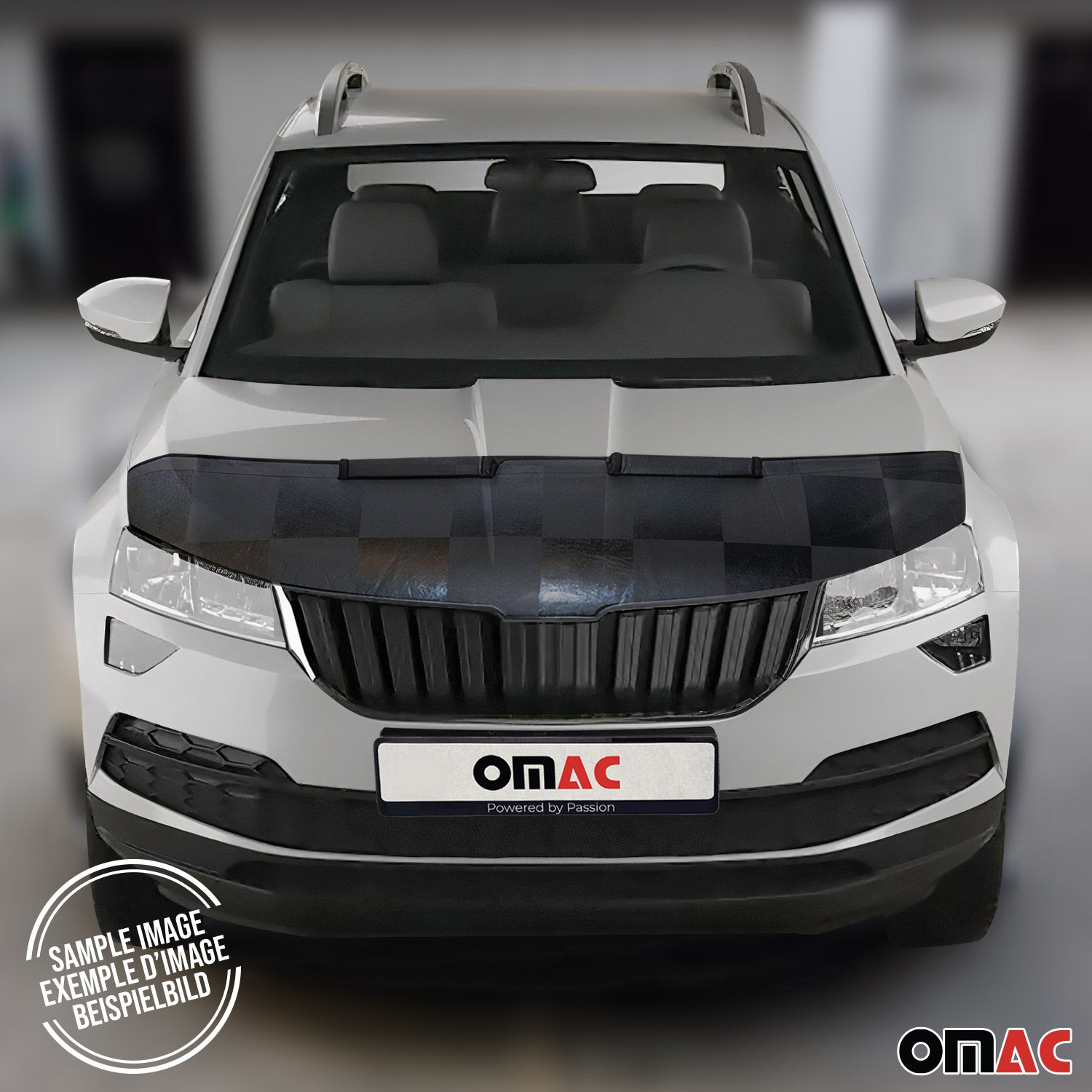 2015-2026 Ford Transit Car Bonnet Mask Hood Bra Black Chequered 1 Pc