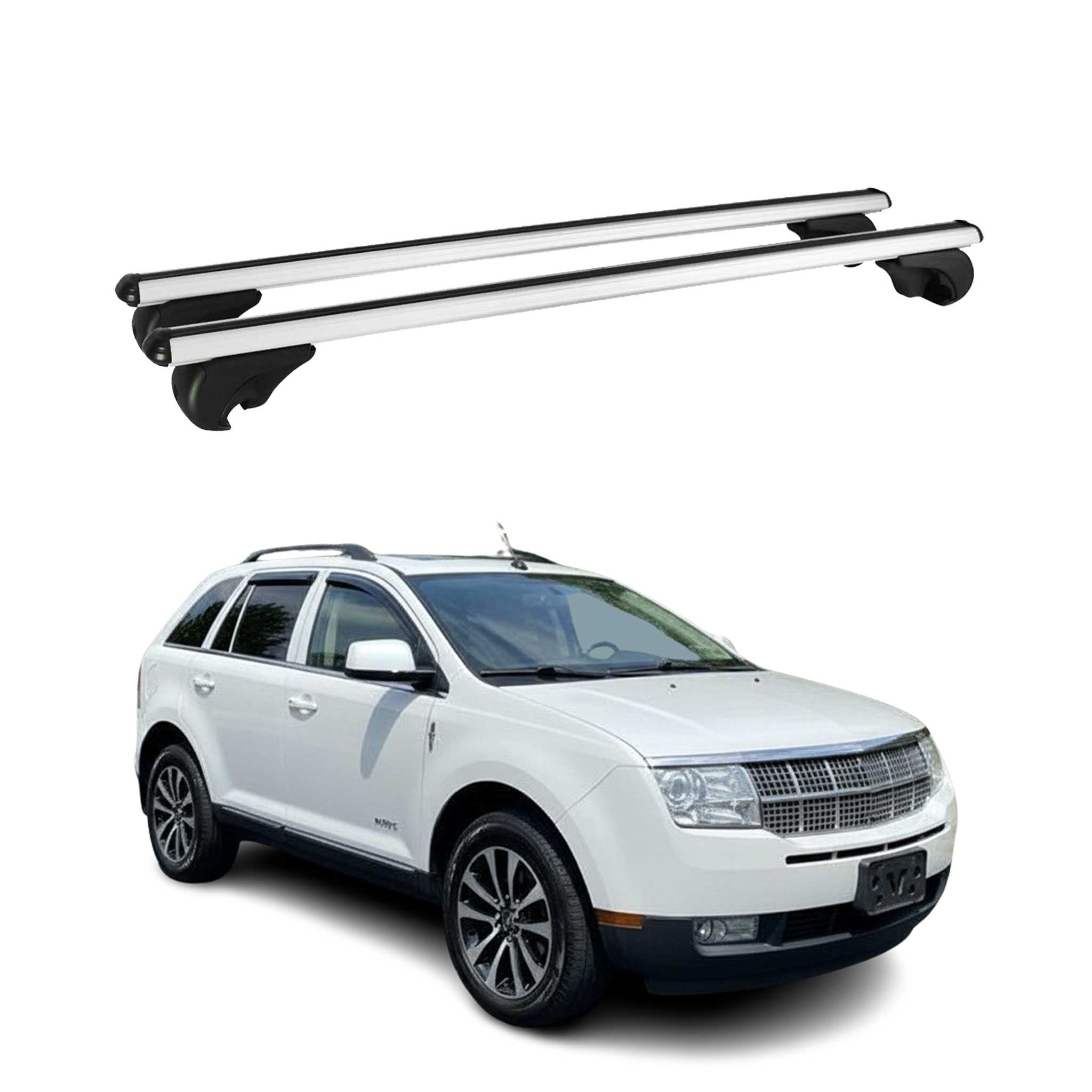 2010-2015 Lincoln MKX Roof Rack Cross Bars Silver