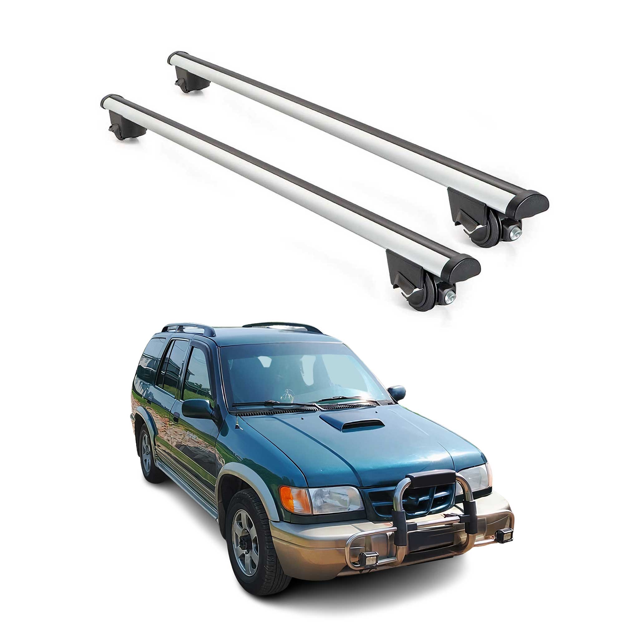 1997-2002 Kia Sportage Roof Rack Cross Bars Silver