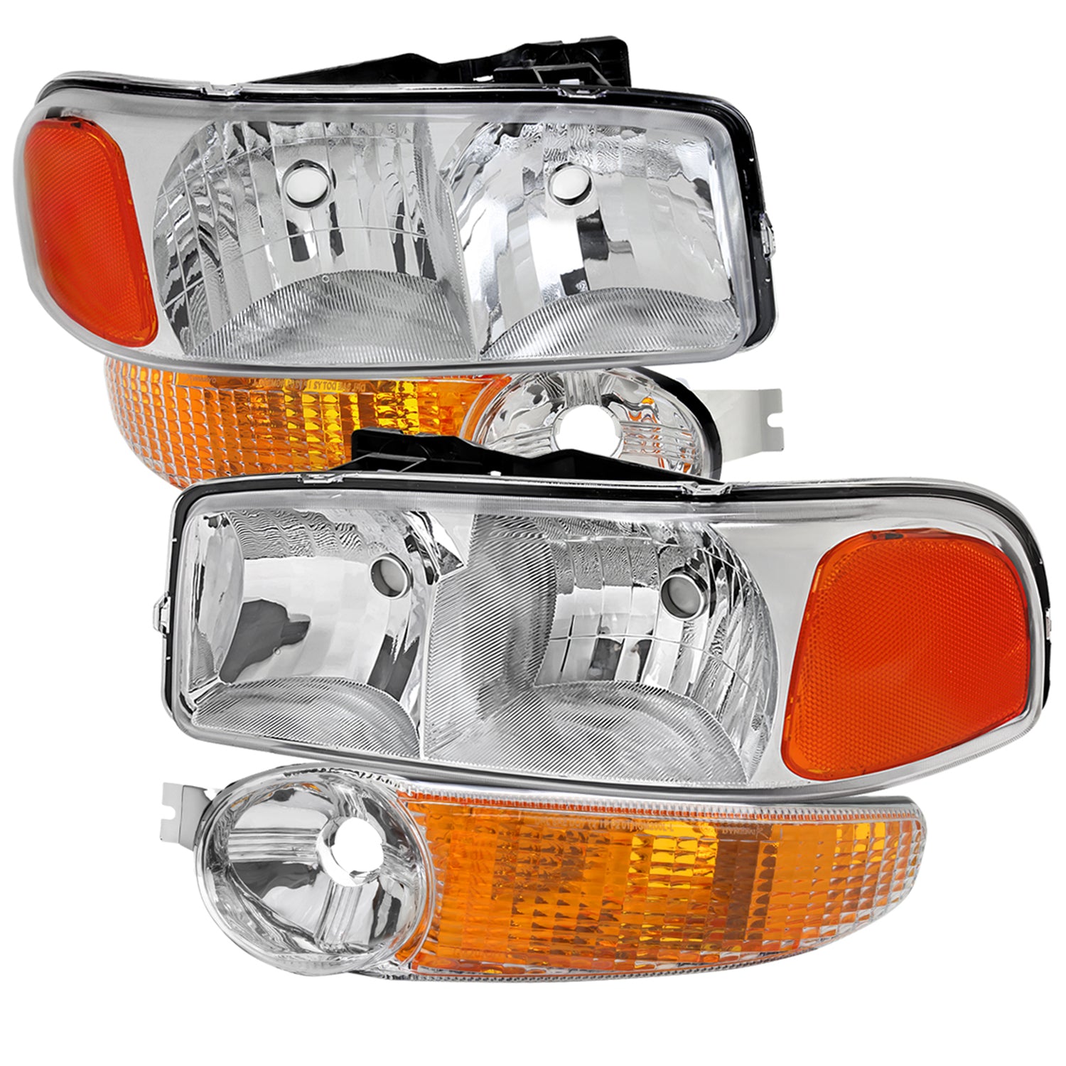 1999-2006 GMC Sierra 1500/2500/3500 Yukon/ XL Headlights&Bumper Lights Chrome