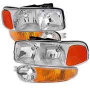 1999-2006 GMC Sierra 1500/2500/3500 Yukon/ XL Headlights&Bumper Lights Chrome