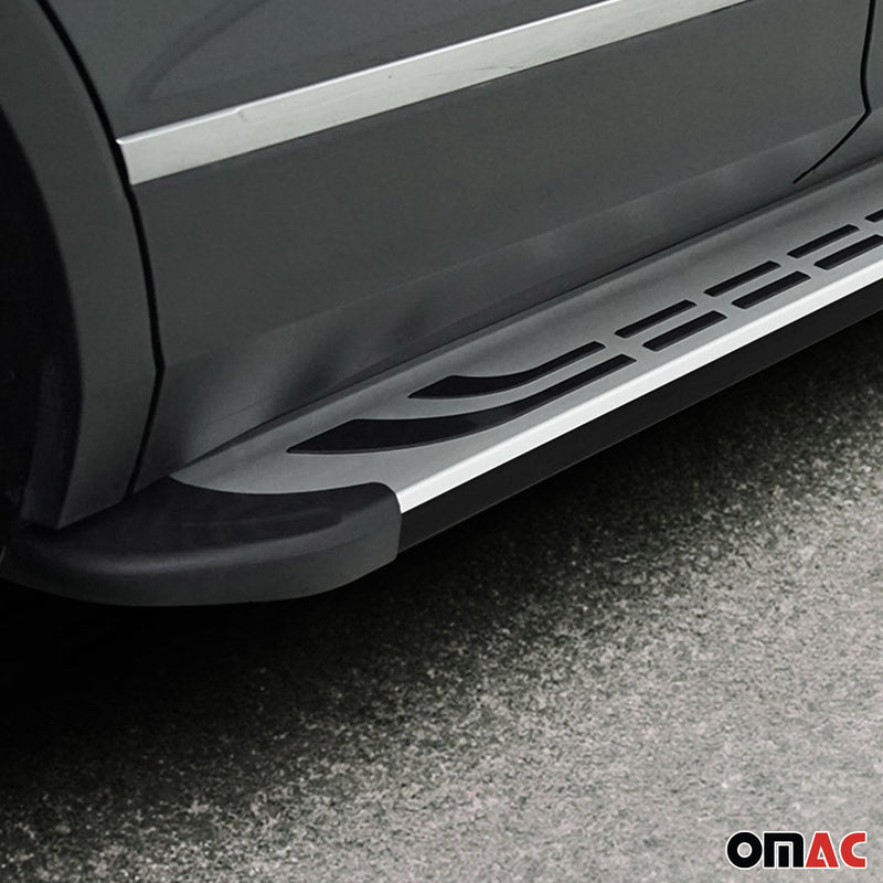 2013-2018 Audi Q3 / Q3 Quattro Running Boards Side Steps Silver & Black