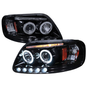 1997-2004 Ford F-150 / 1997-2002 Expedition Dual Halo Projector Headlights Smoke