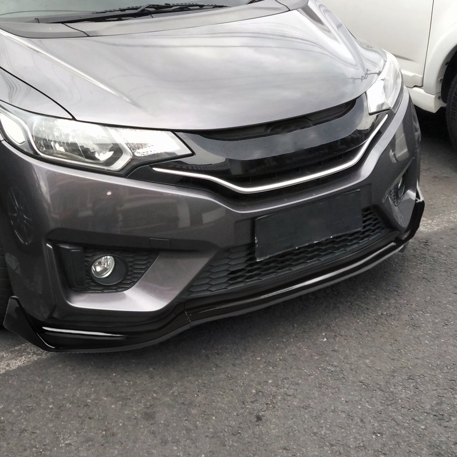 2014-2017 Honda Fit Glossy Black Polypropylene 3Pcs Bumper Lip Spoiler