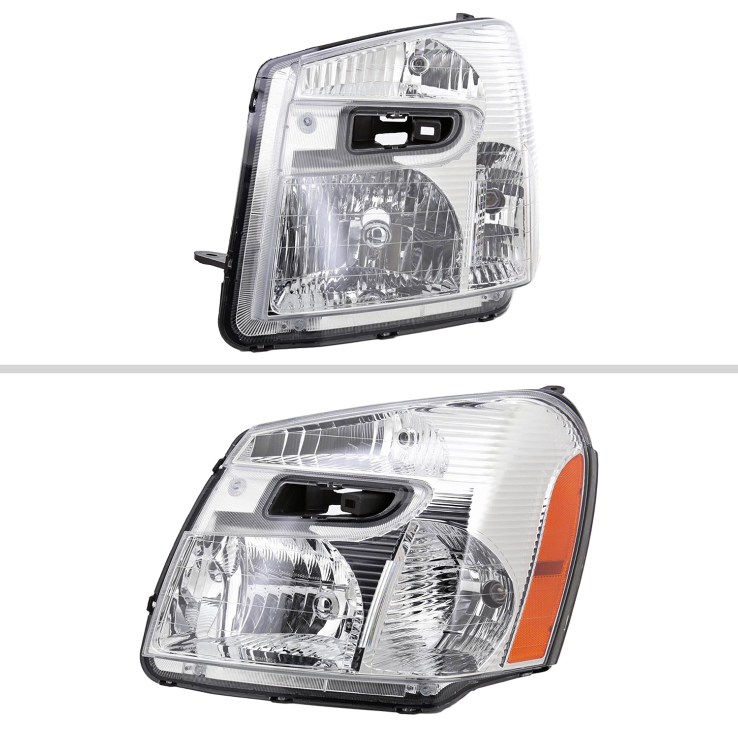 2005-2009 Chevy Equinox Factory Headlights w/Amber Reflector Chrome/Clear