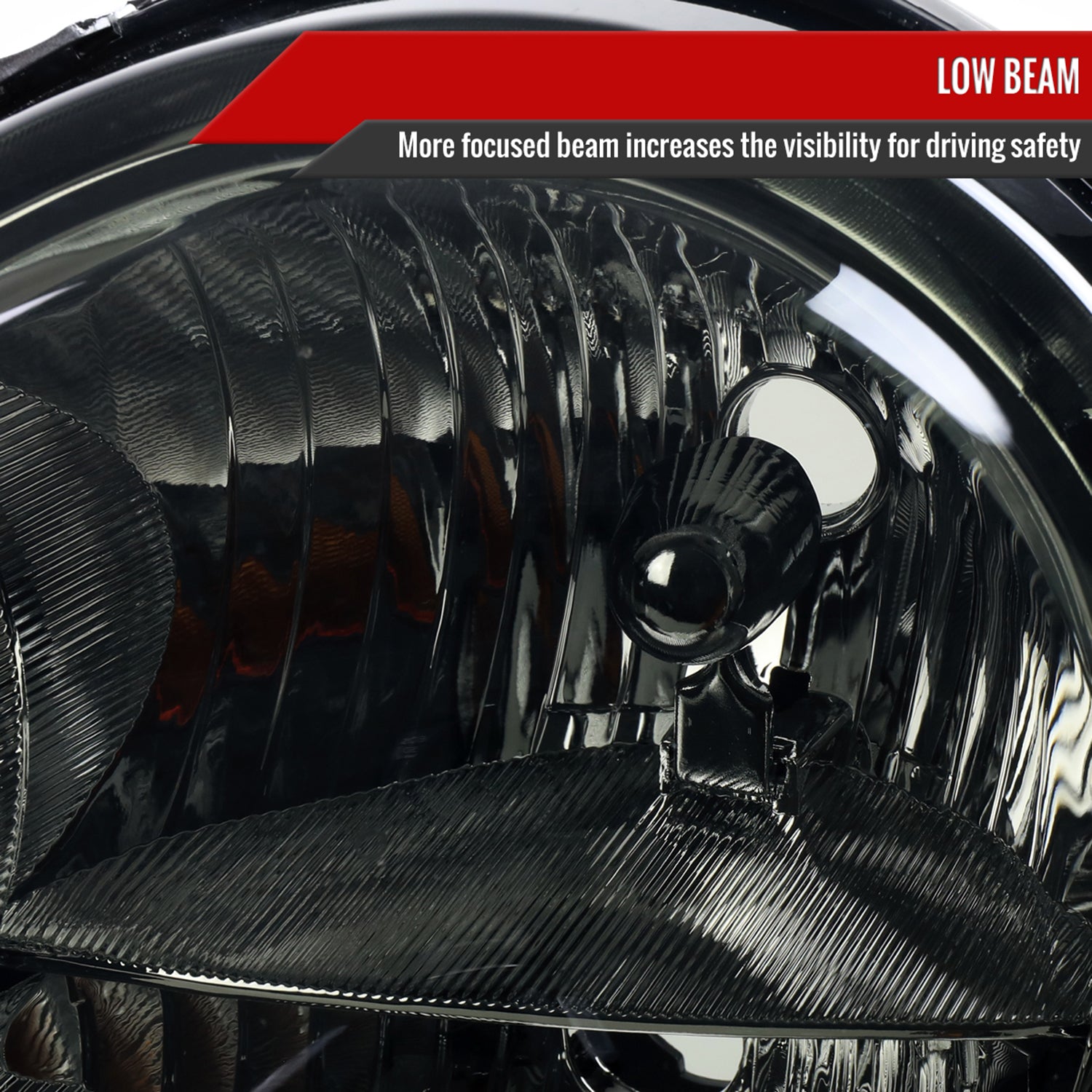 2005-2007 Jeep Grand Cherokee Factory Style Headlights Chrome/Smoke Lens