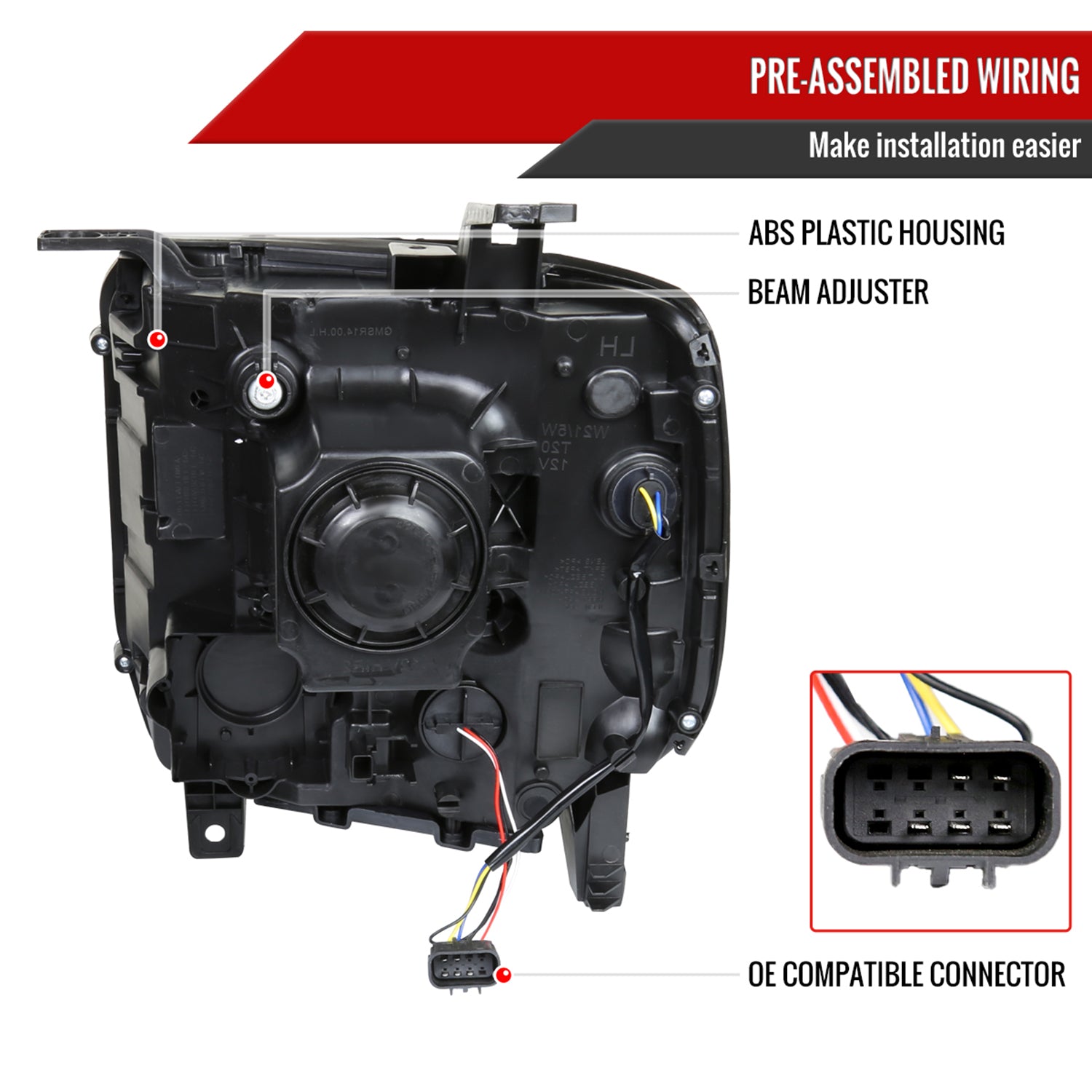 2014-2019 GMC Sierra 1500/2500HD/3500HD Projector Headlights - Passenger Side