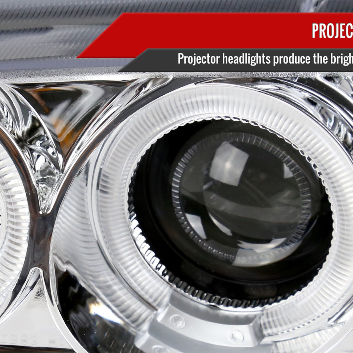 1992-1995 Honda Civic Dual Halo Projector Headlights Chrome/Clear Lens
