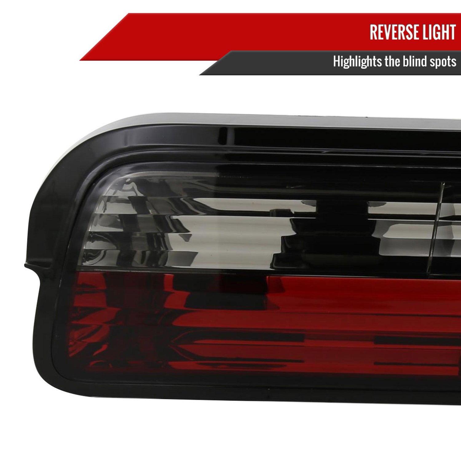 1989-1994 Nissan 240SX S13 Coupe Tail Lights Chrome Housing/Red Smoke Lens