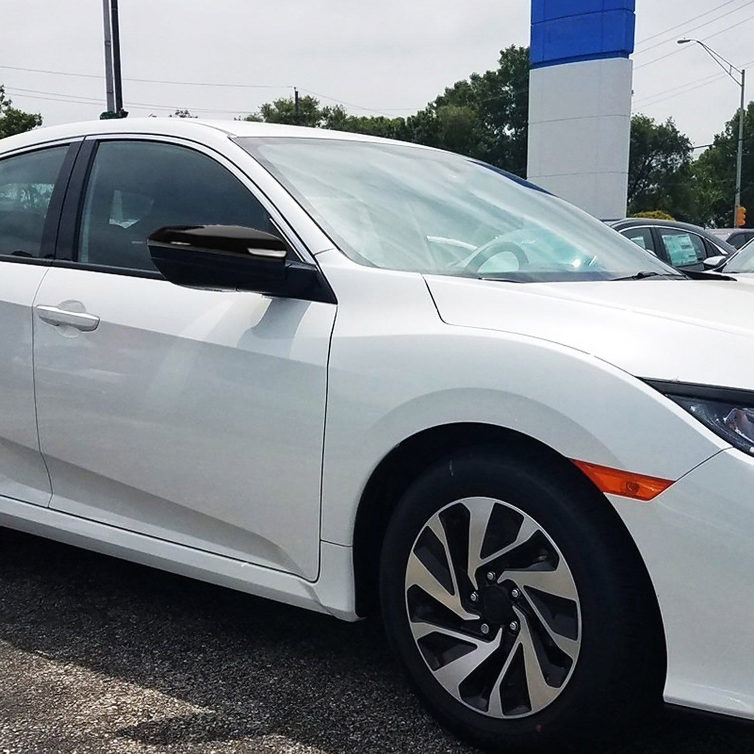 2016-2018 Honda Civic Glossy Black 3-Pin Adjustable Side Mirror Passenger Side