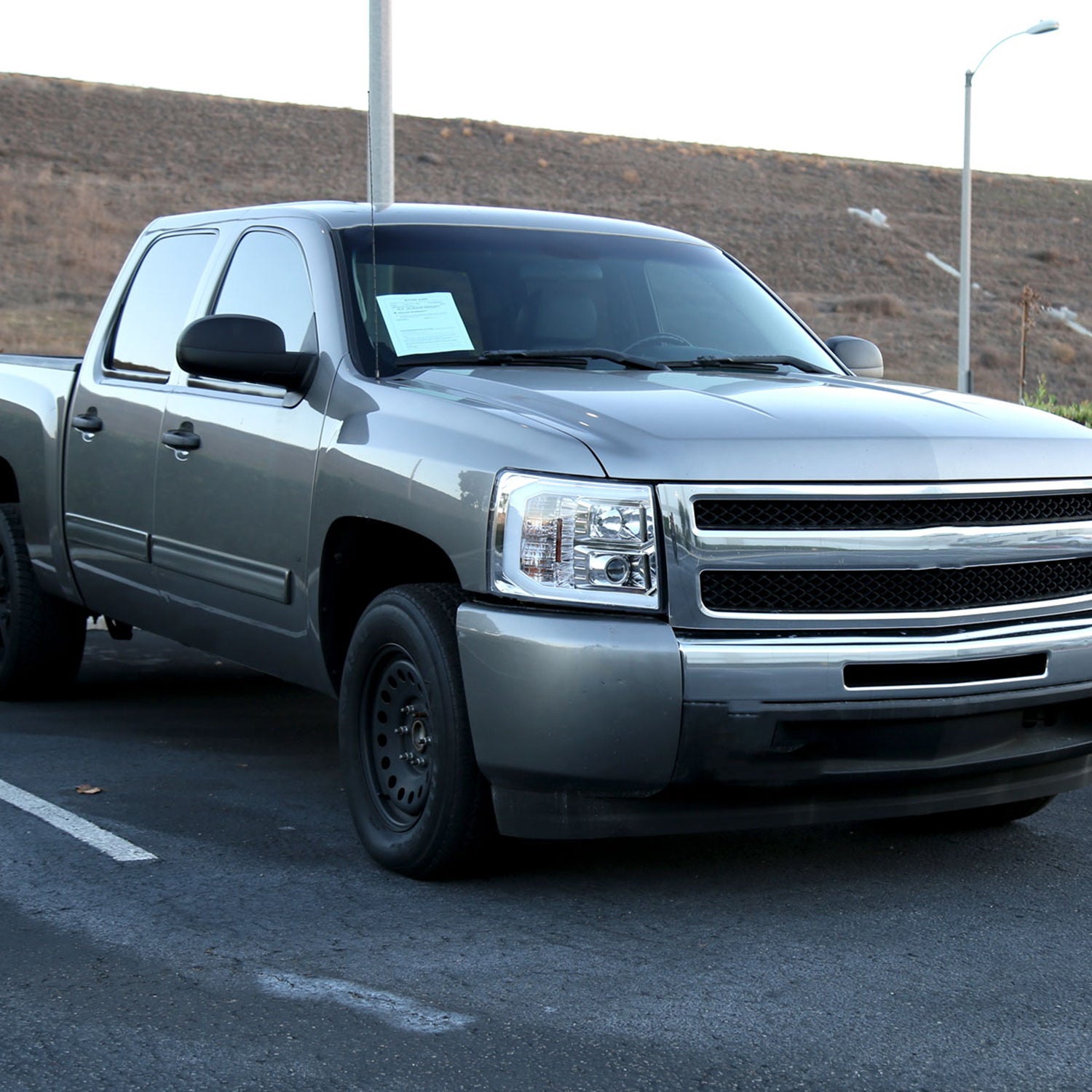 2007-2013 Chevy Silverado 1500/ 2500HD 3500HD LED C-Bar Headlights Chrome