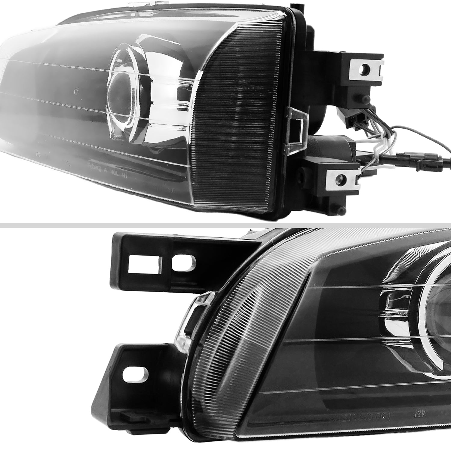 1995-2001 Subaru Impreza Retro Style Projector Headlights Matte Black/Clear