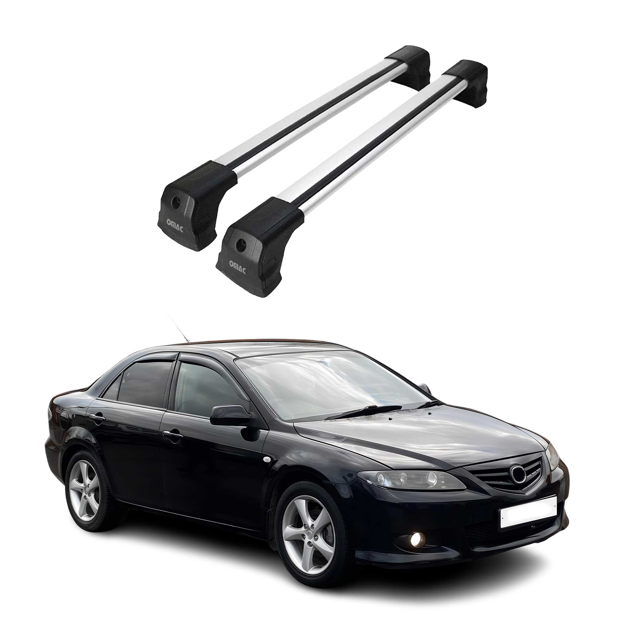 2003-2008 Mazda 6 Roof Rack Cross Bars Silver