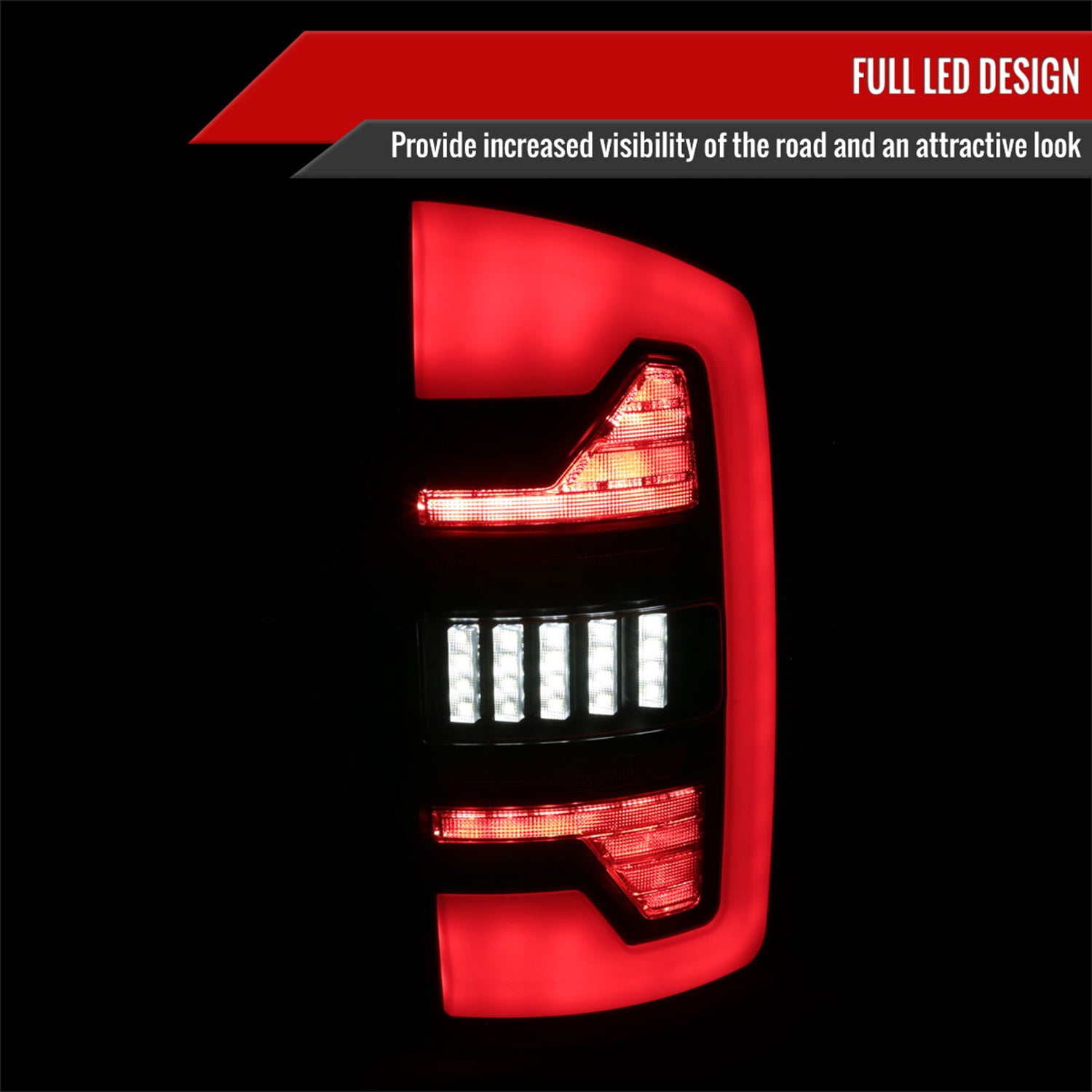 2002-2006 Dodge RAM 1500/2500/3500 Red LED Bar Tail Lights Matte Black/Smoke