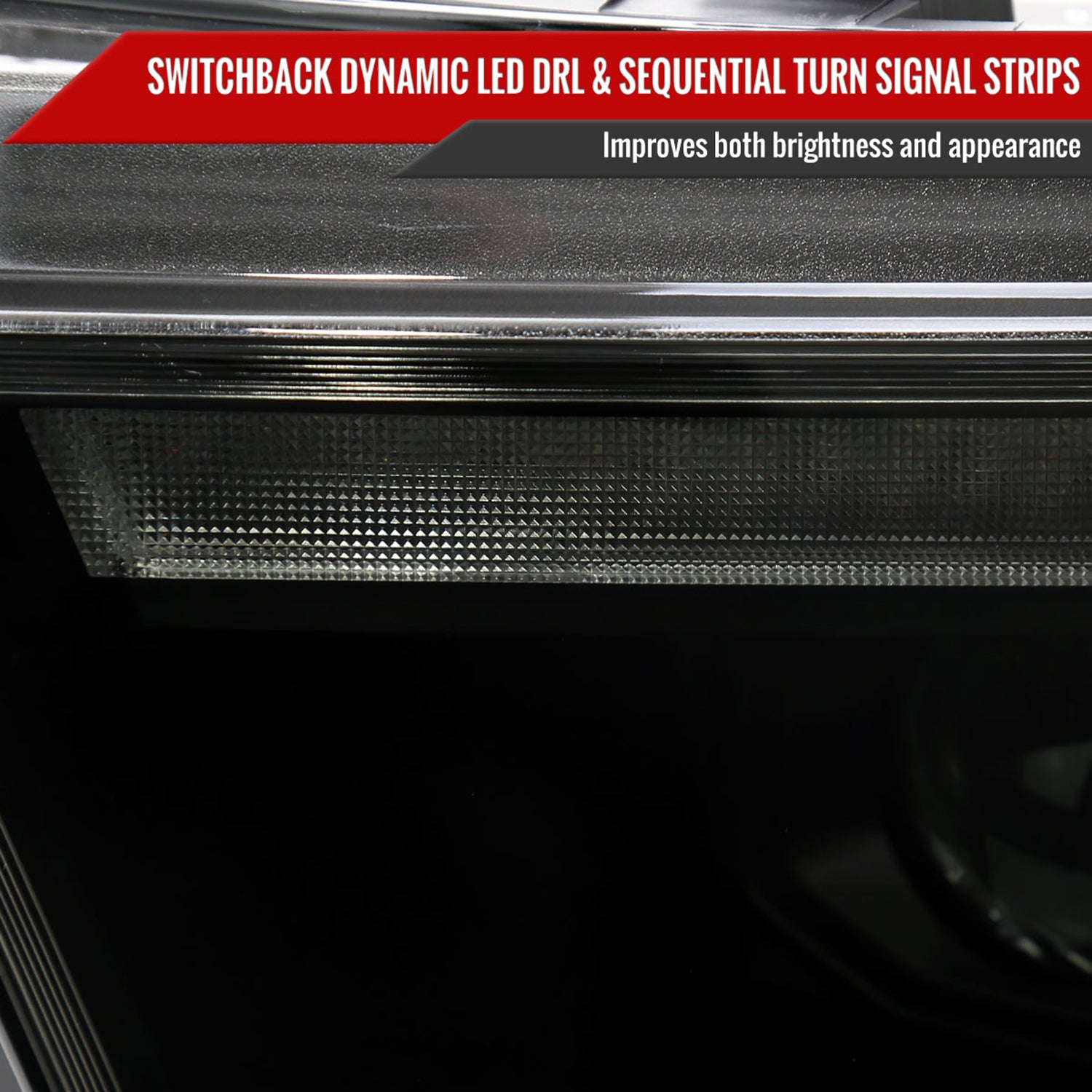 2019-2024 Dodge RAM 1500 Sequential LED Turn Signal Projector Headlights Smoke