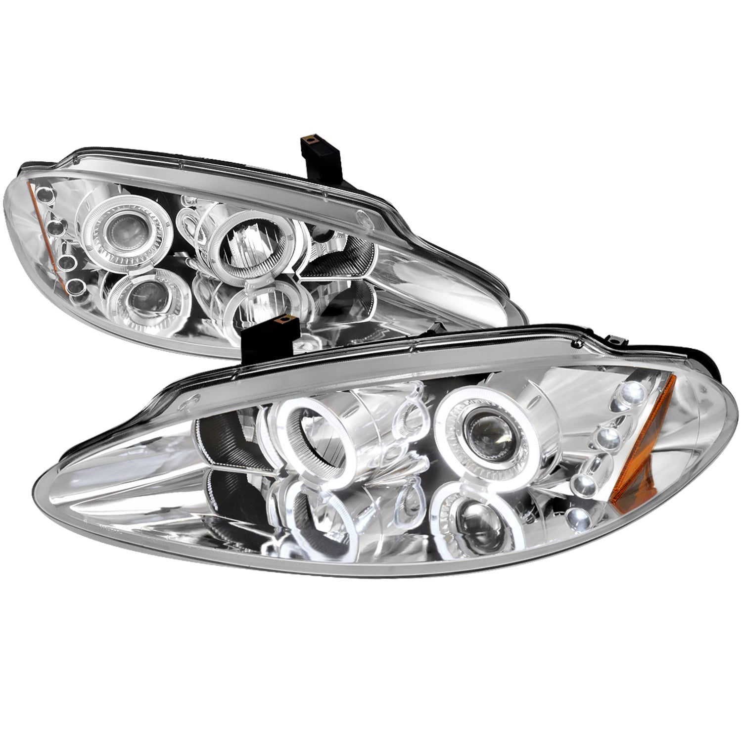 1998-2004 Dodge Intrepid Dual Halo Projector HeadLights Chrome/Clear Lens