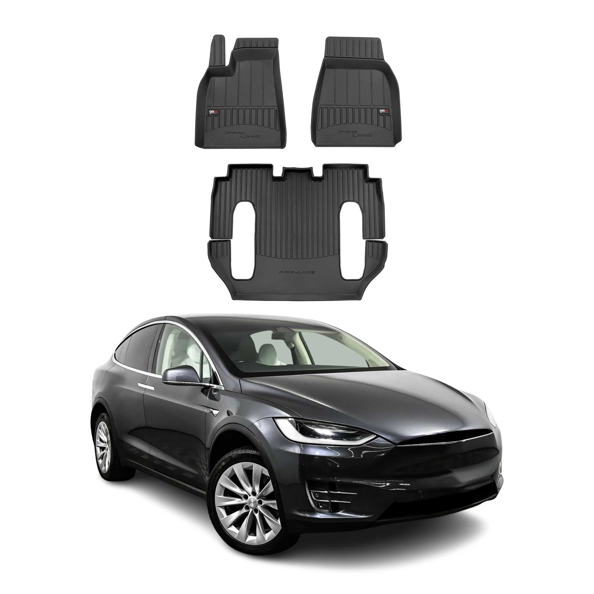 2016-2020 Tesla Model X Premium Floor Mats Liners Full Set All Weather Heavy Duty