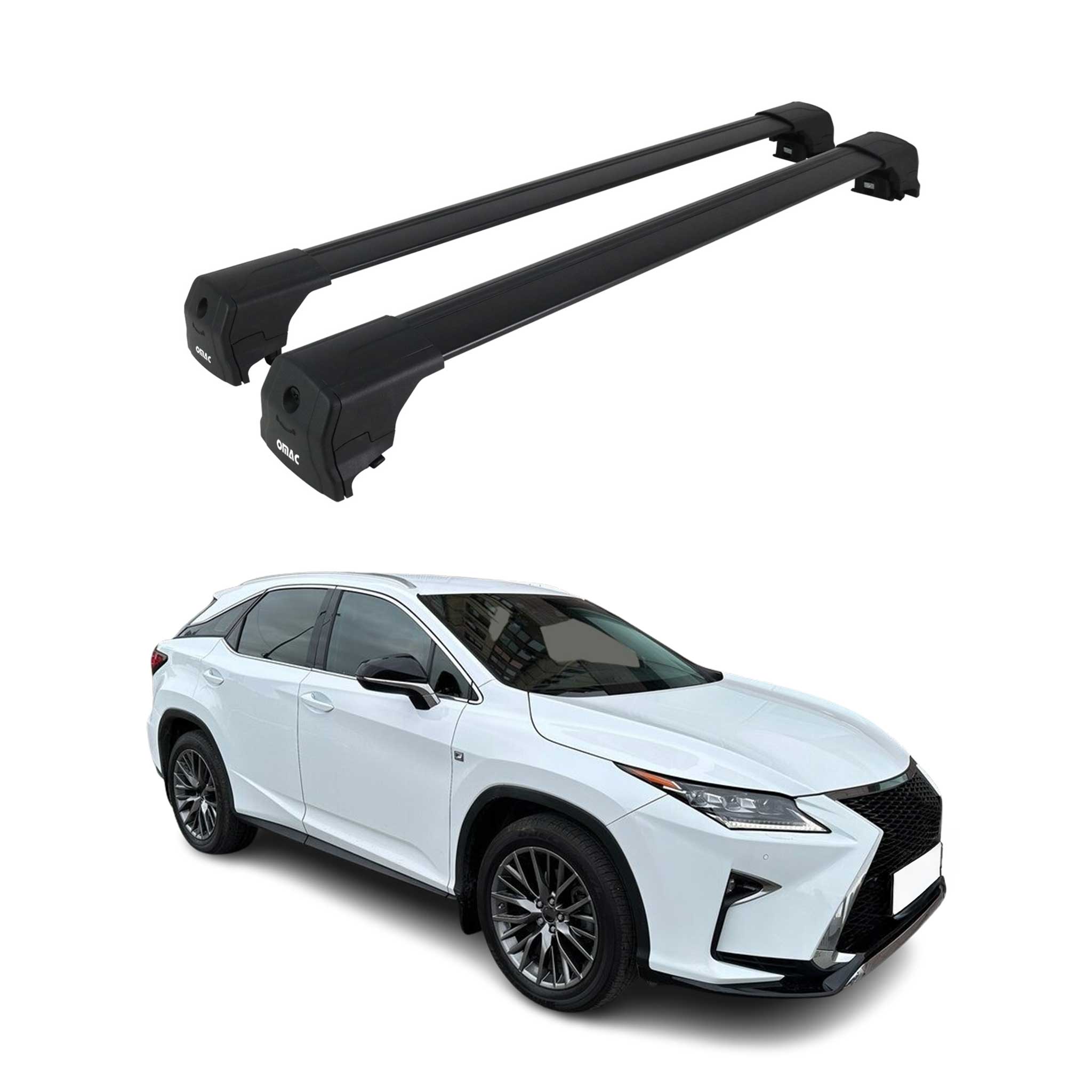 2016-2022 Lexus RX450h Roof Rack Cross Bars Black