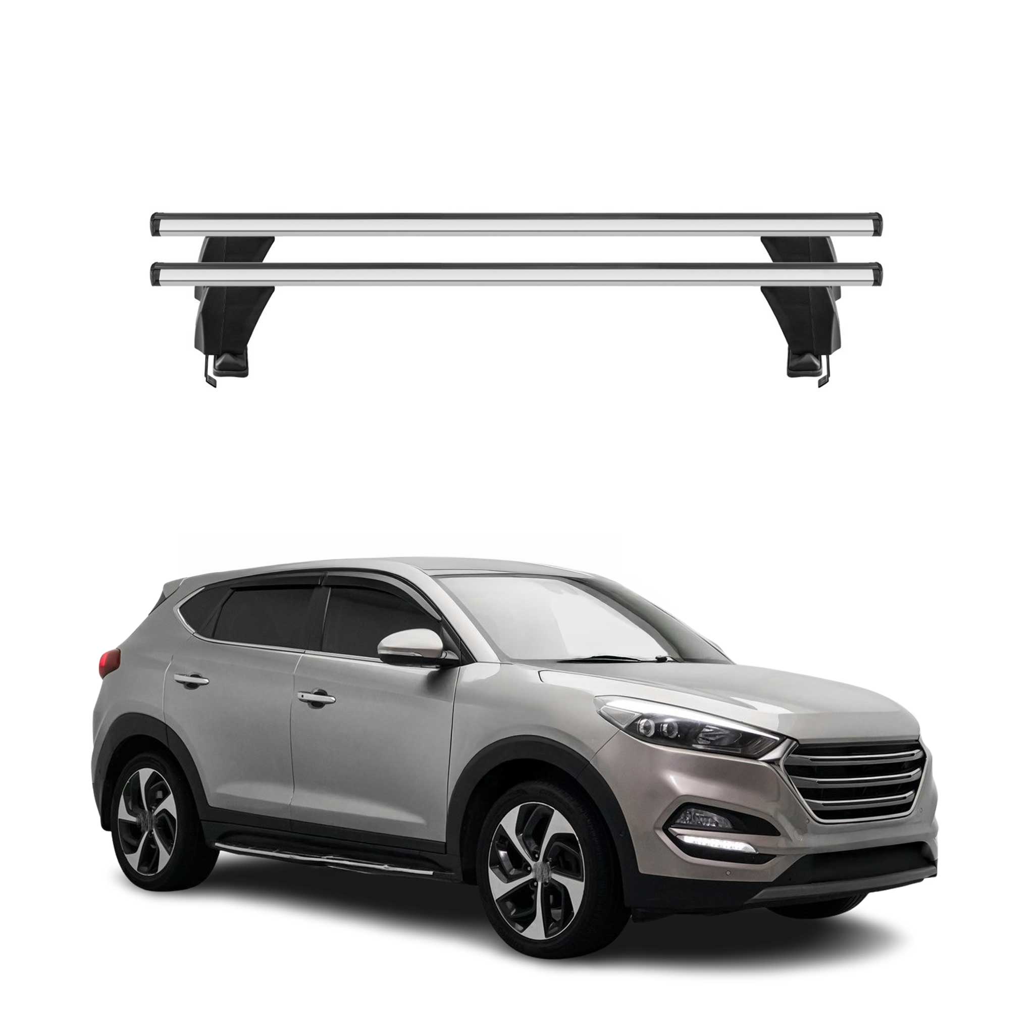 2016-2021 Hyundai Tucson Roof Rack Cross Bars Silver
