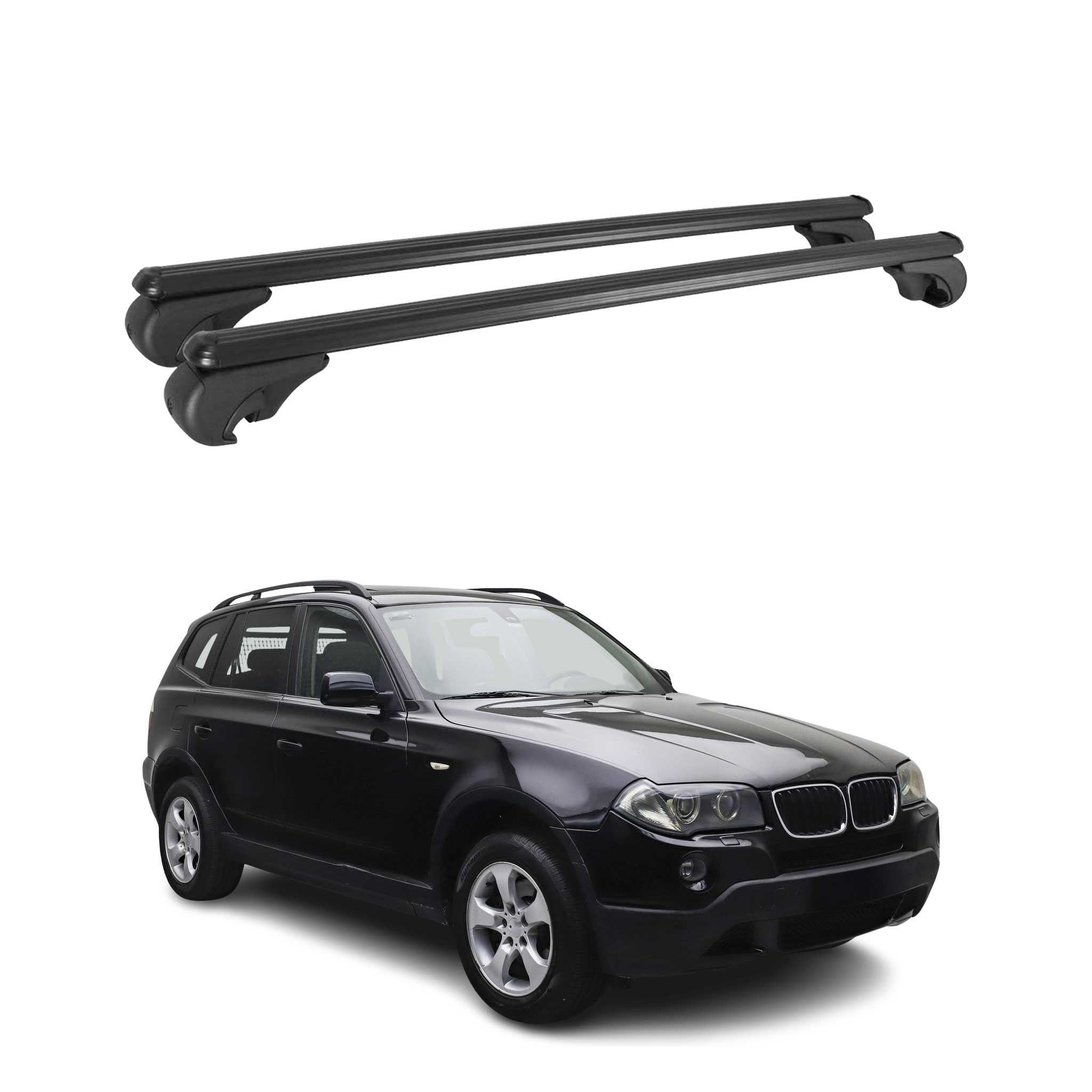 2004-2010 BMW X3 E83 Roof Rack Cross Bars Black